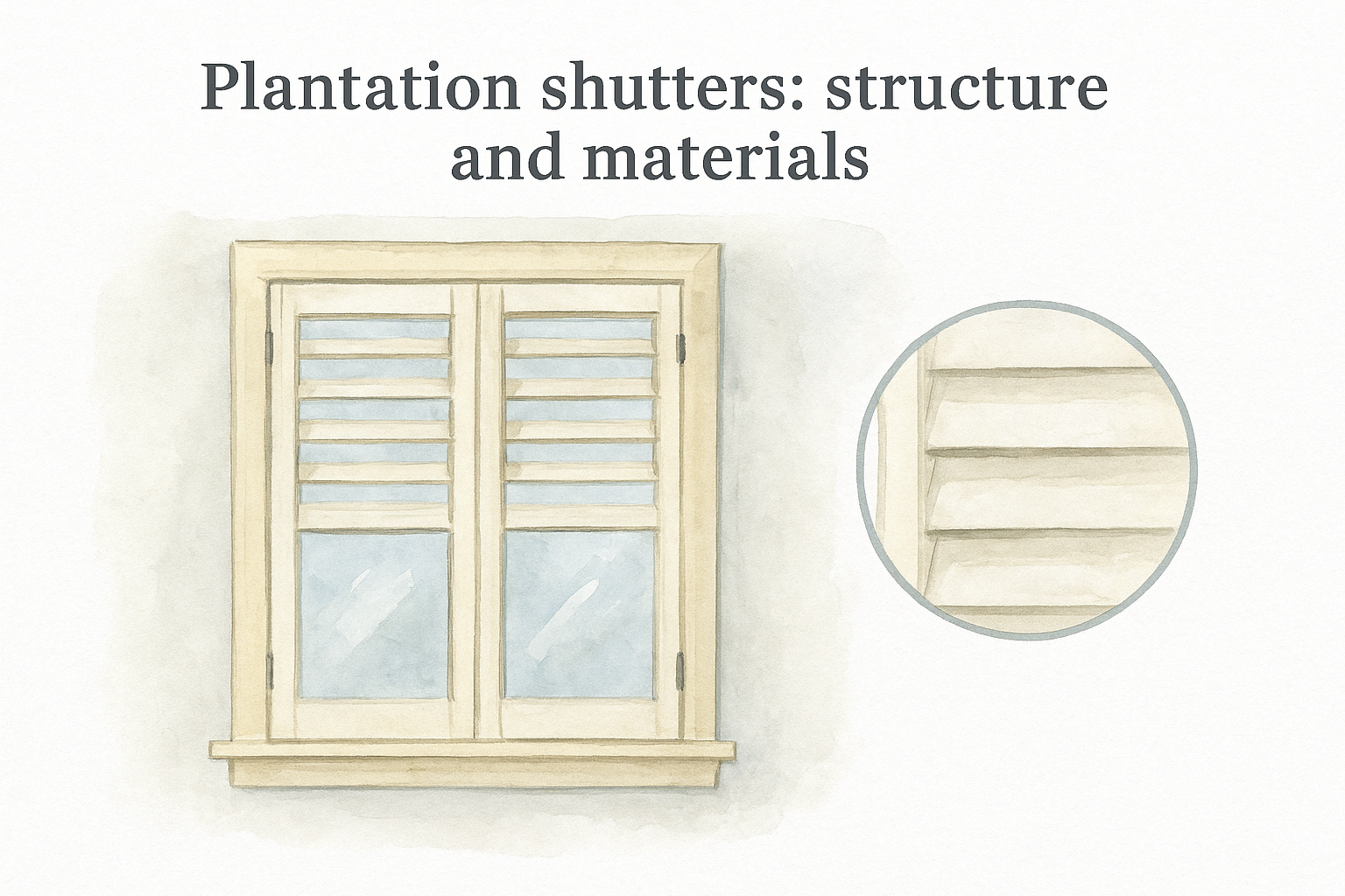 Plantation shutters: structure and materials
