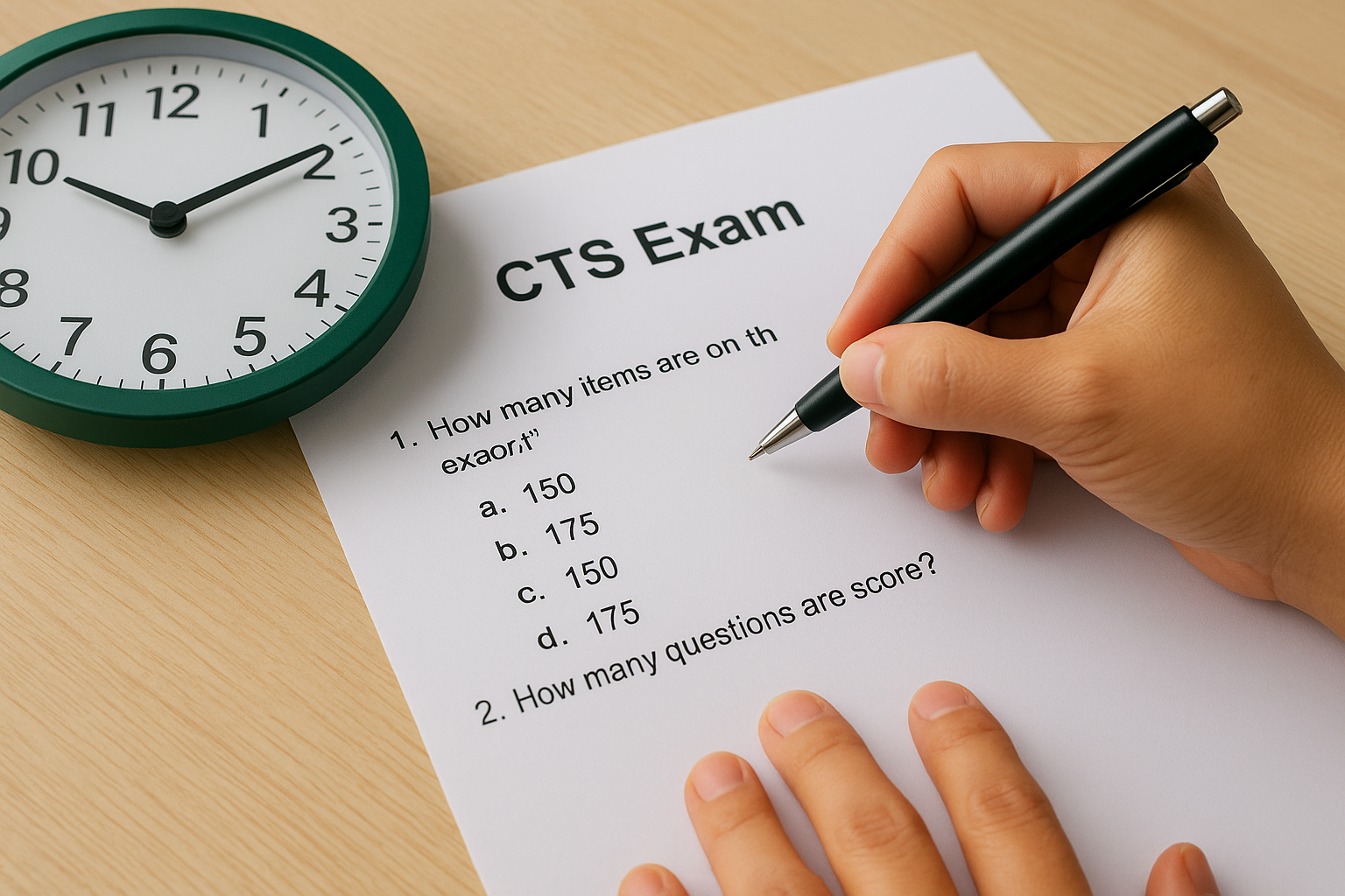 The exam format and question count