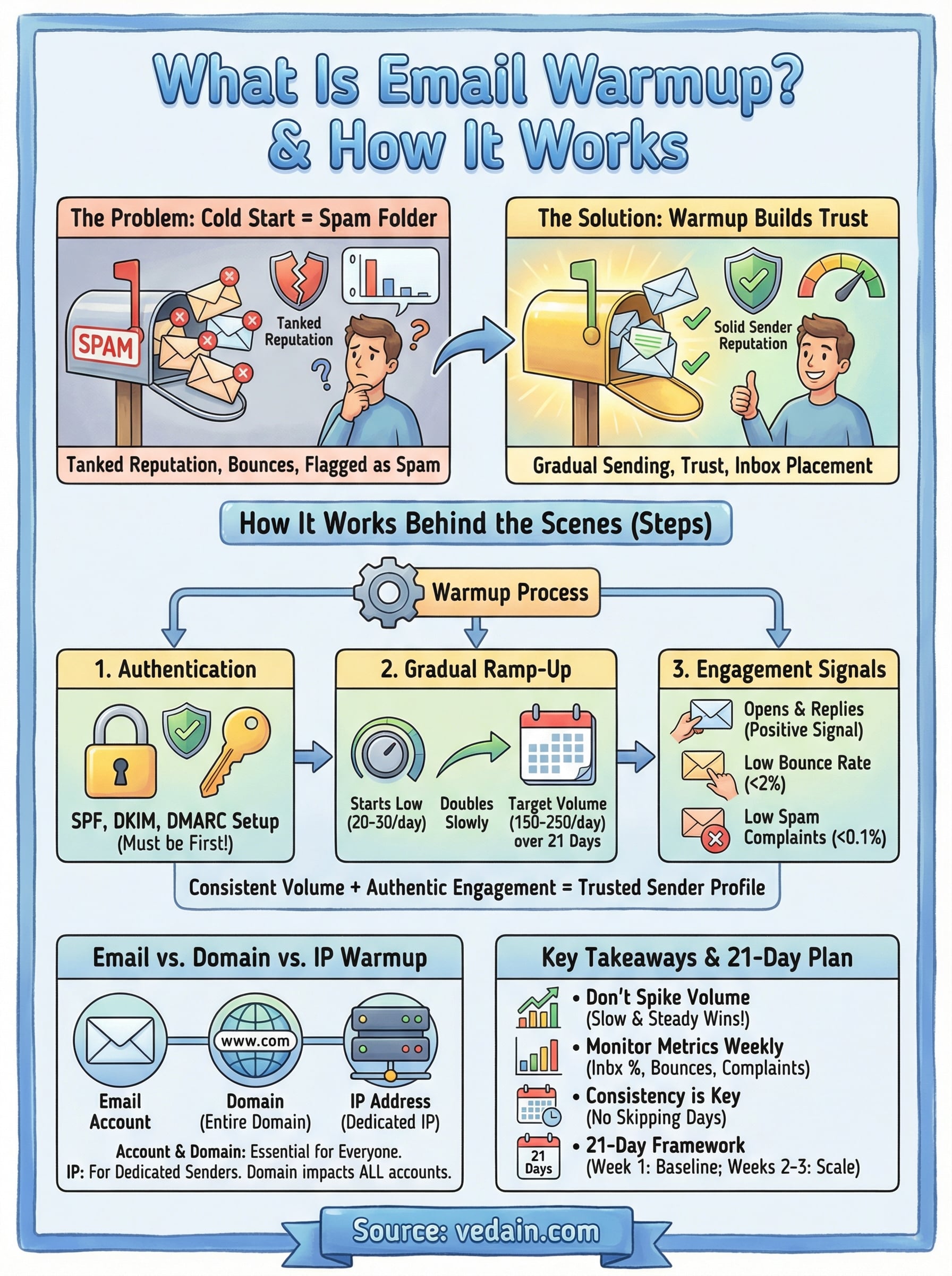 what is email warmup infographic