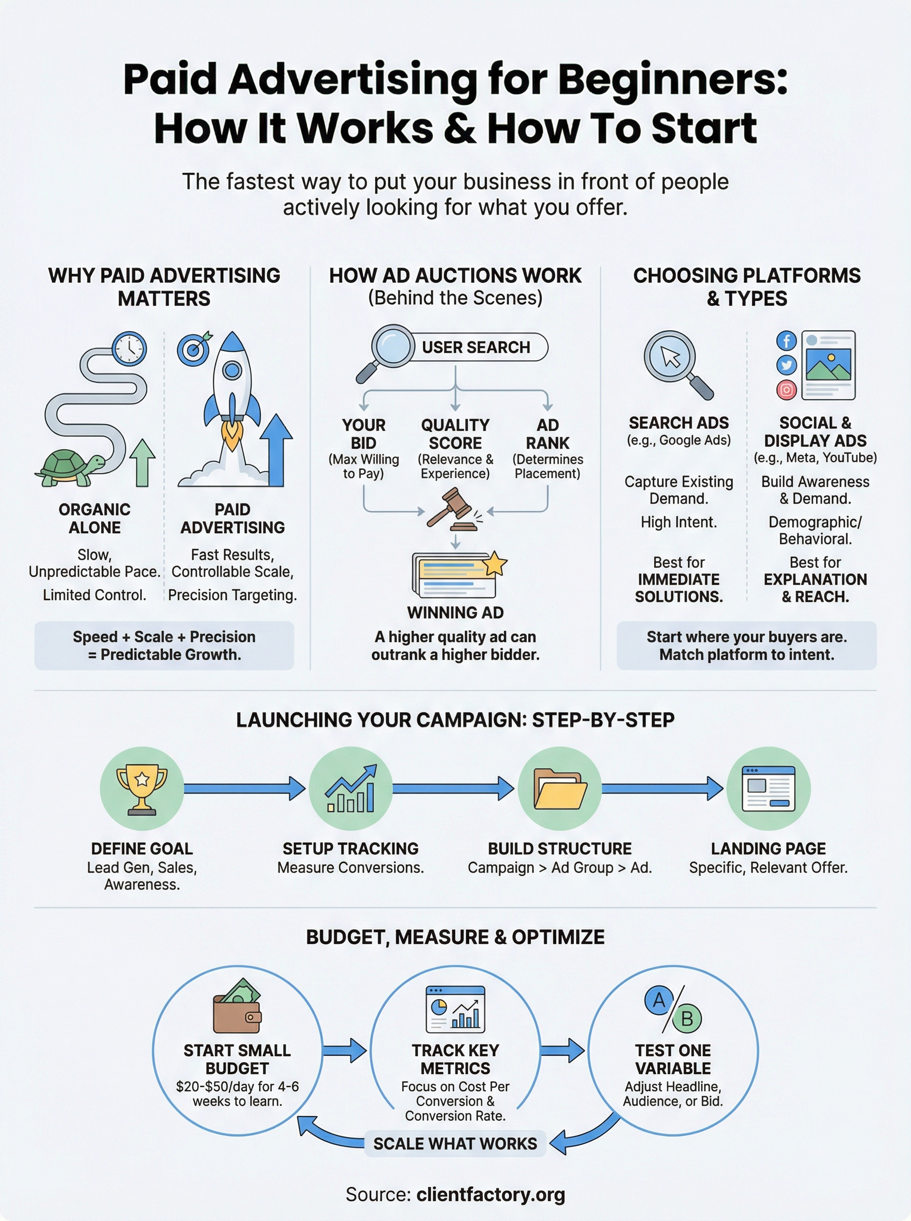 Paid Advertising For Beginners: How It Works + How To Start paid advertising for beginners infographic