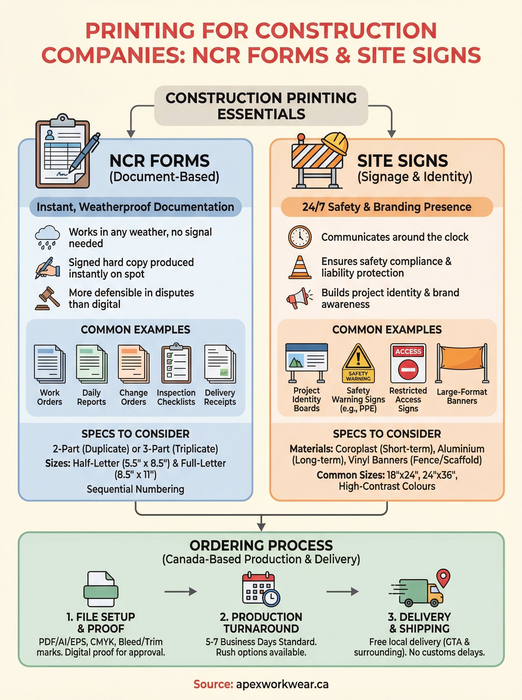 printing for construction companies (ncr + signs) infographic