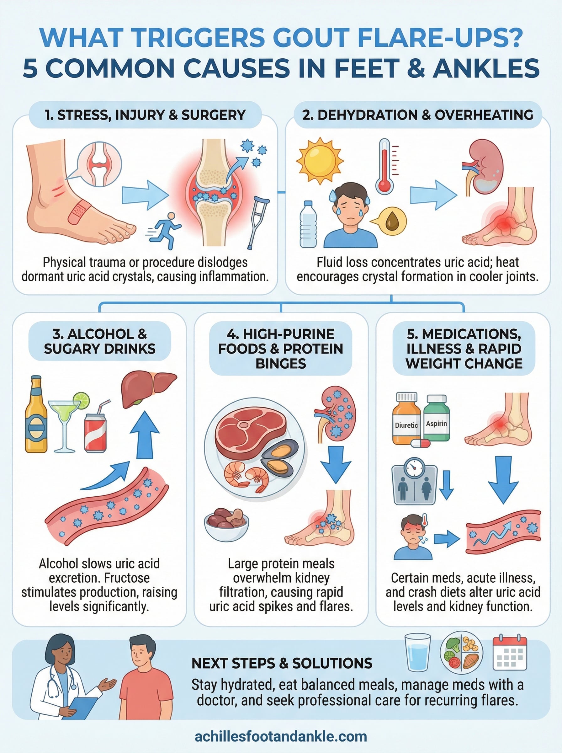 what triggers gout flare ups infographic