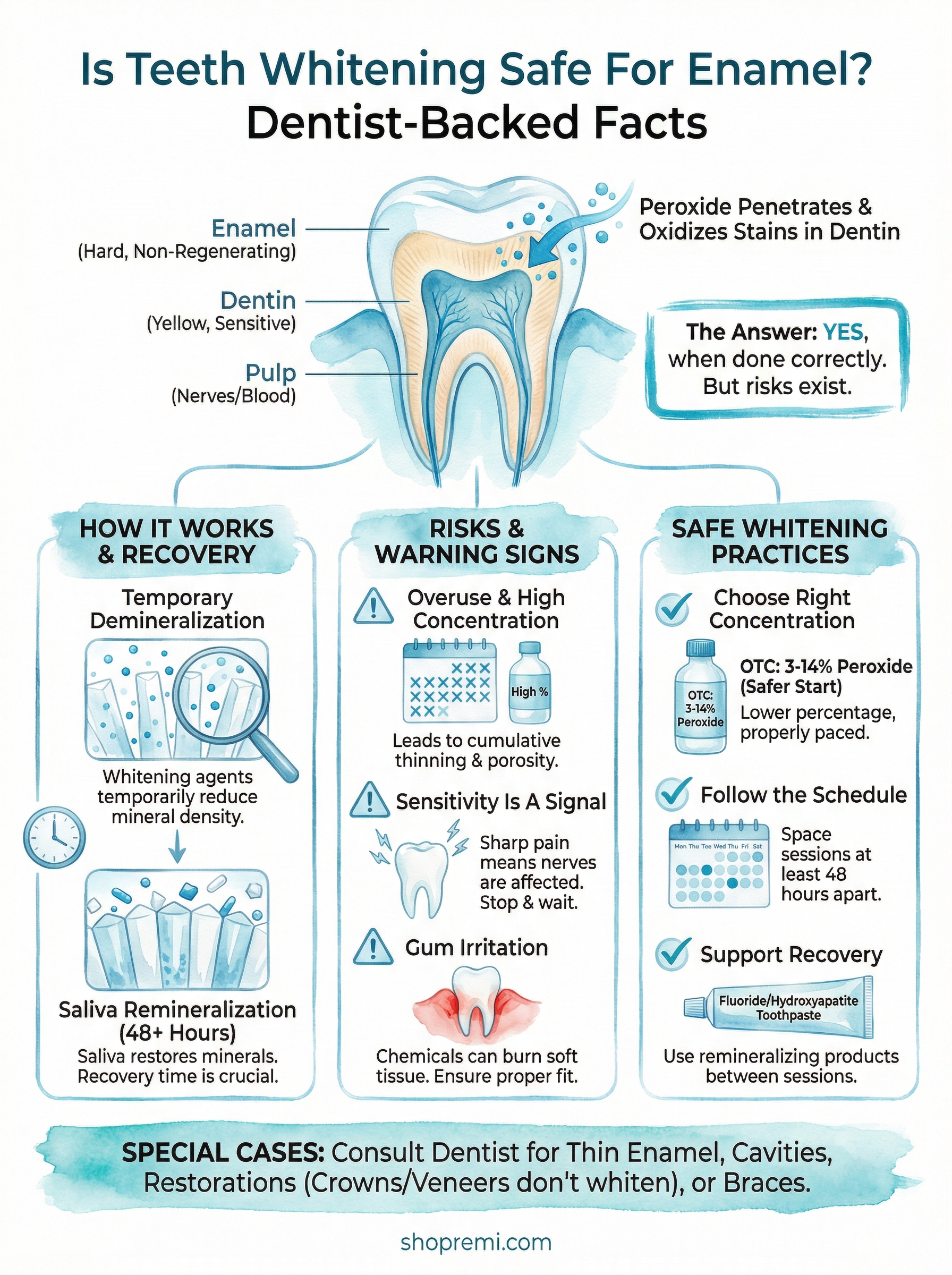 is teeth whitening safe for enamel infographic