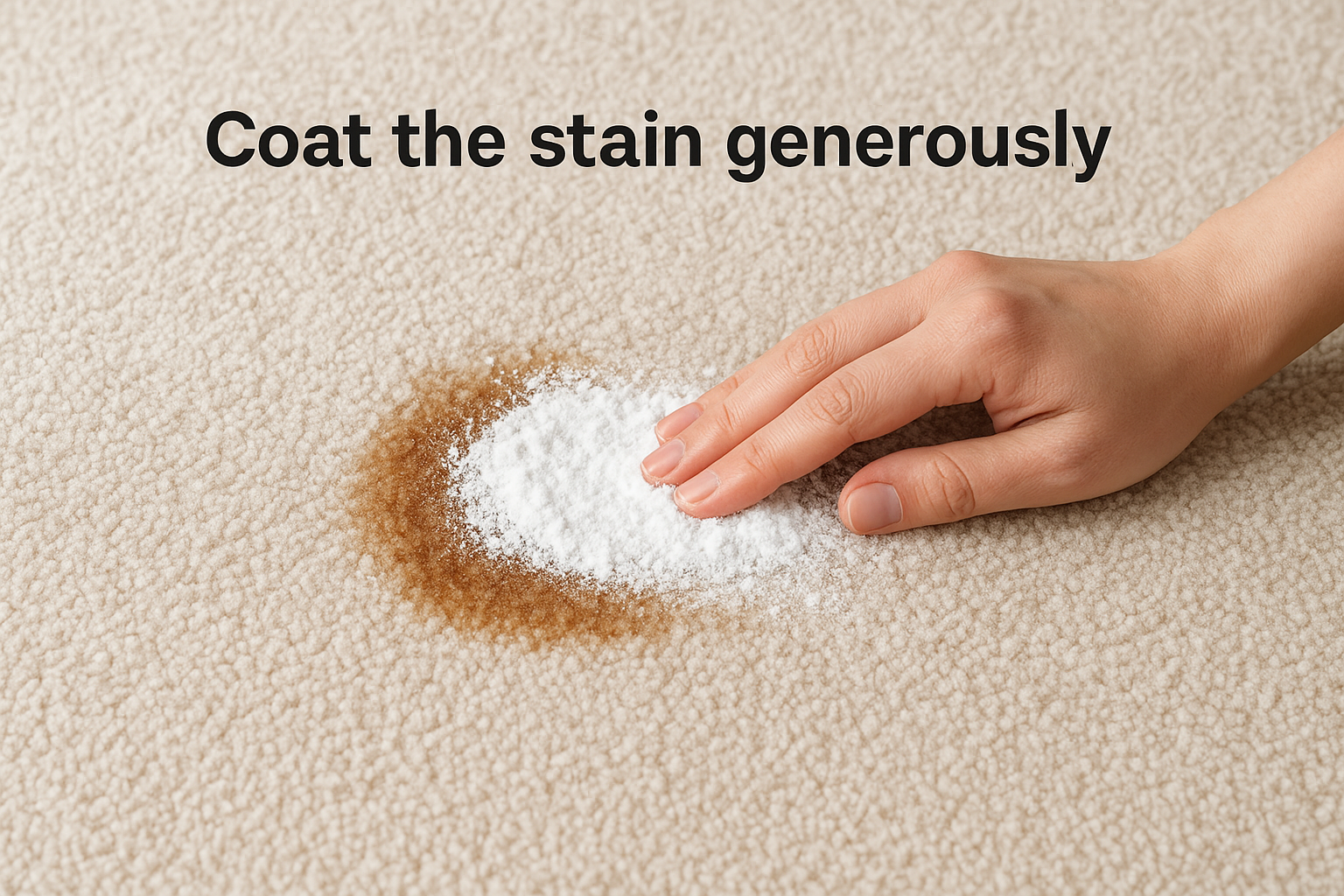 Coat the stain generously