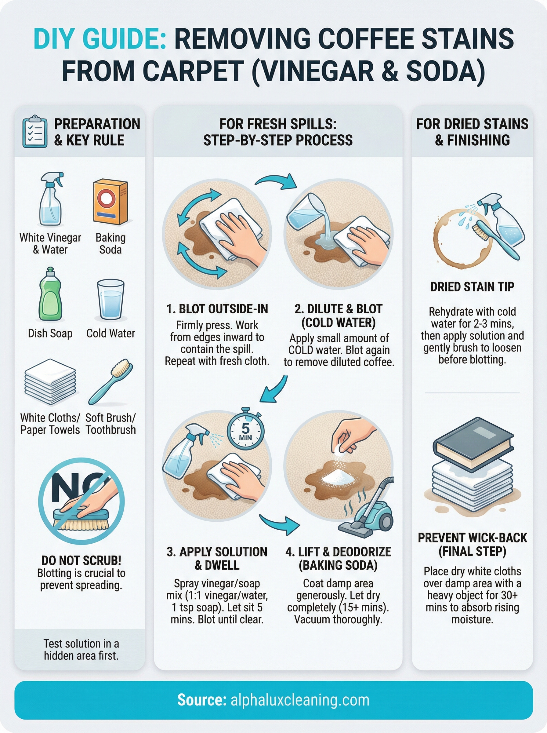 how to remove coffee stains from carpet infographic