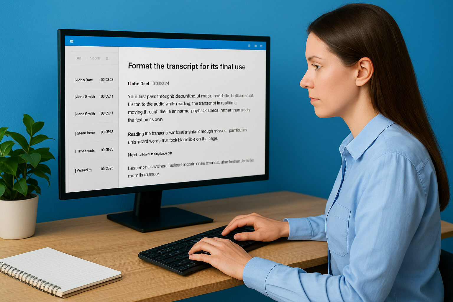 Format the transcript for its final use