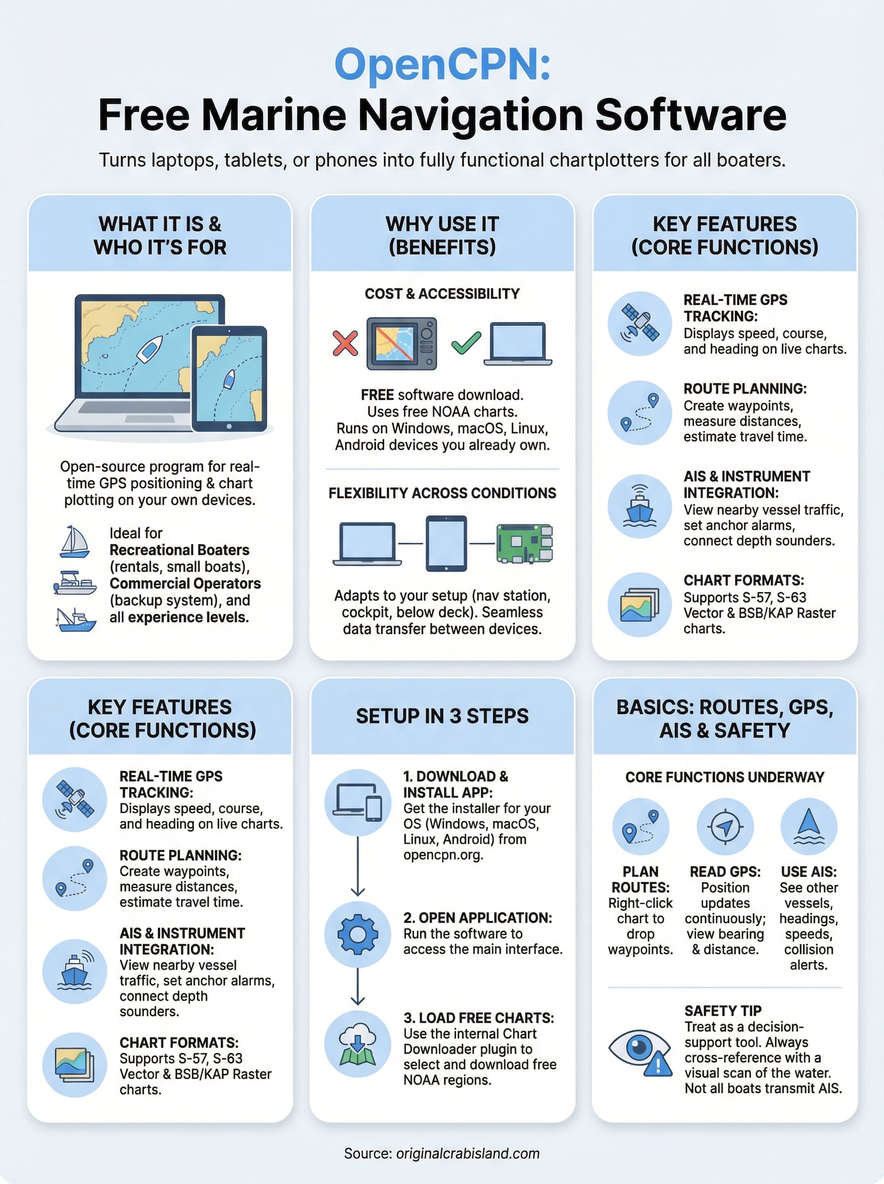 opencpn navigation software infographic