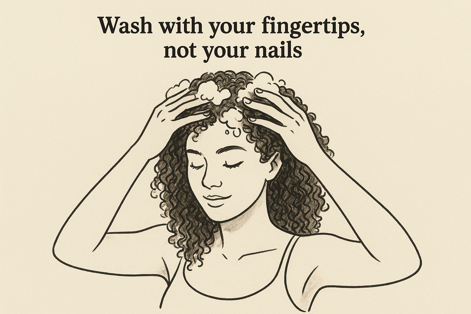 Wash with your fingertips, not your nails