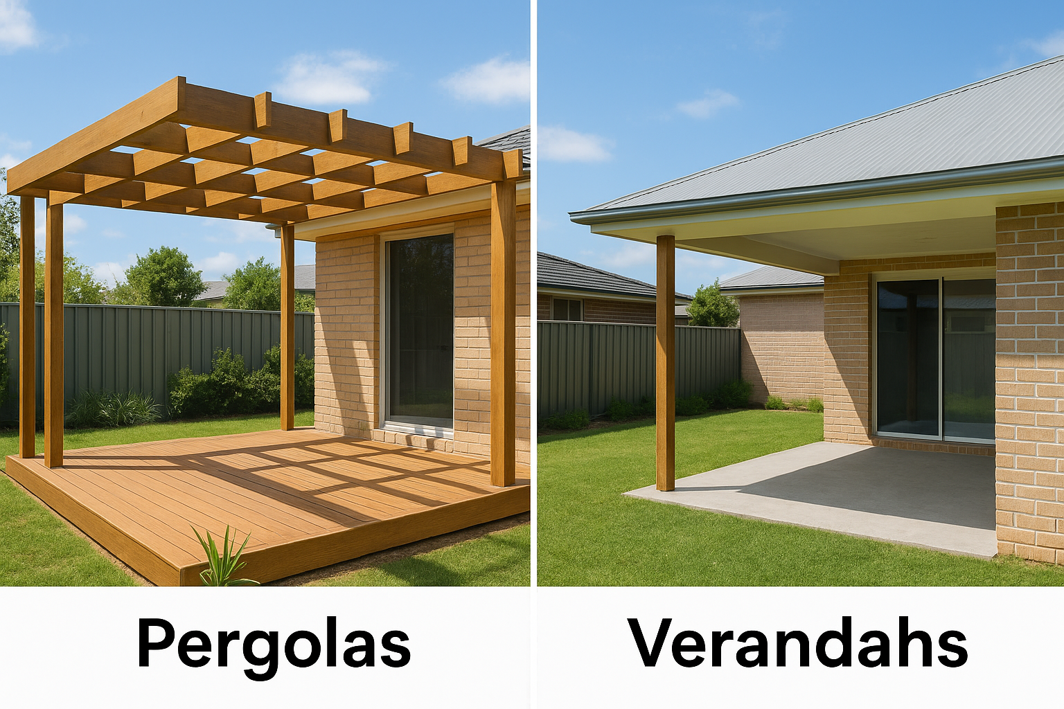 Pergolas and verandahs