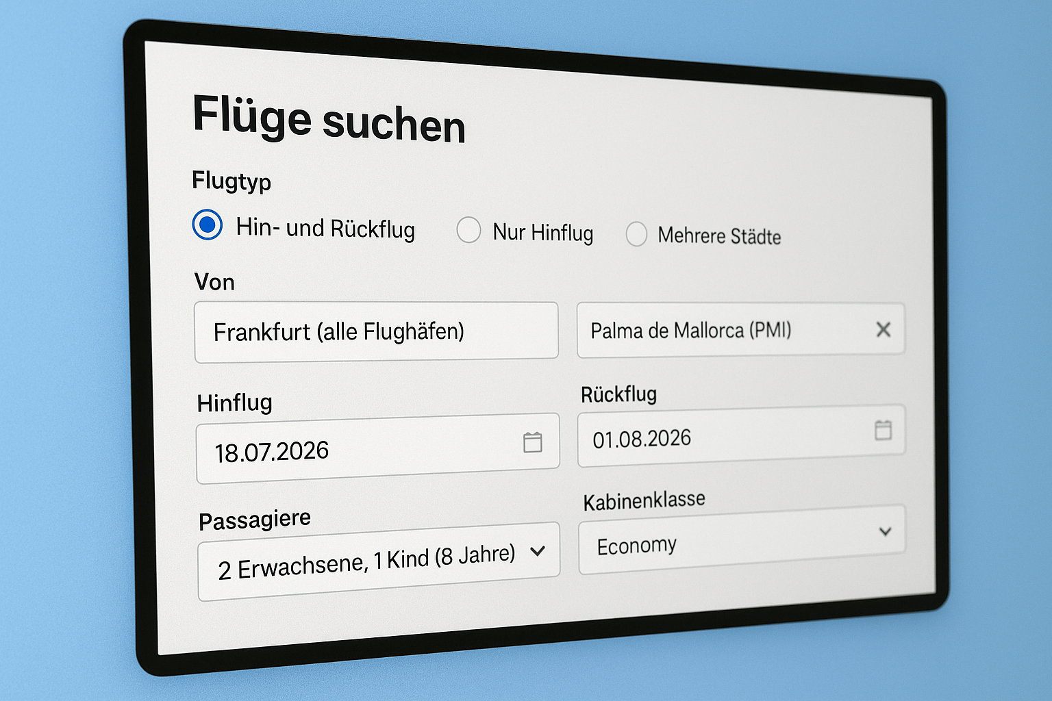 Die Suchmaske Schritt für Schritt ausfüllen