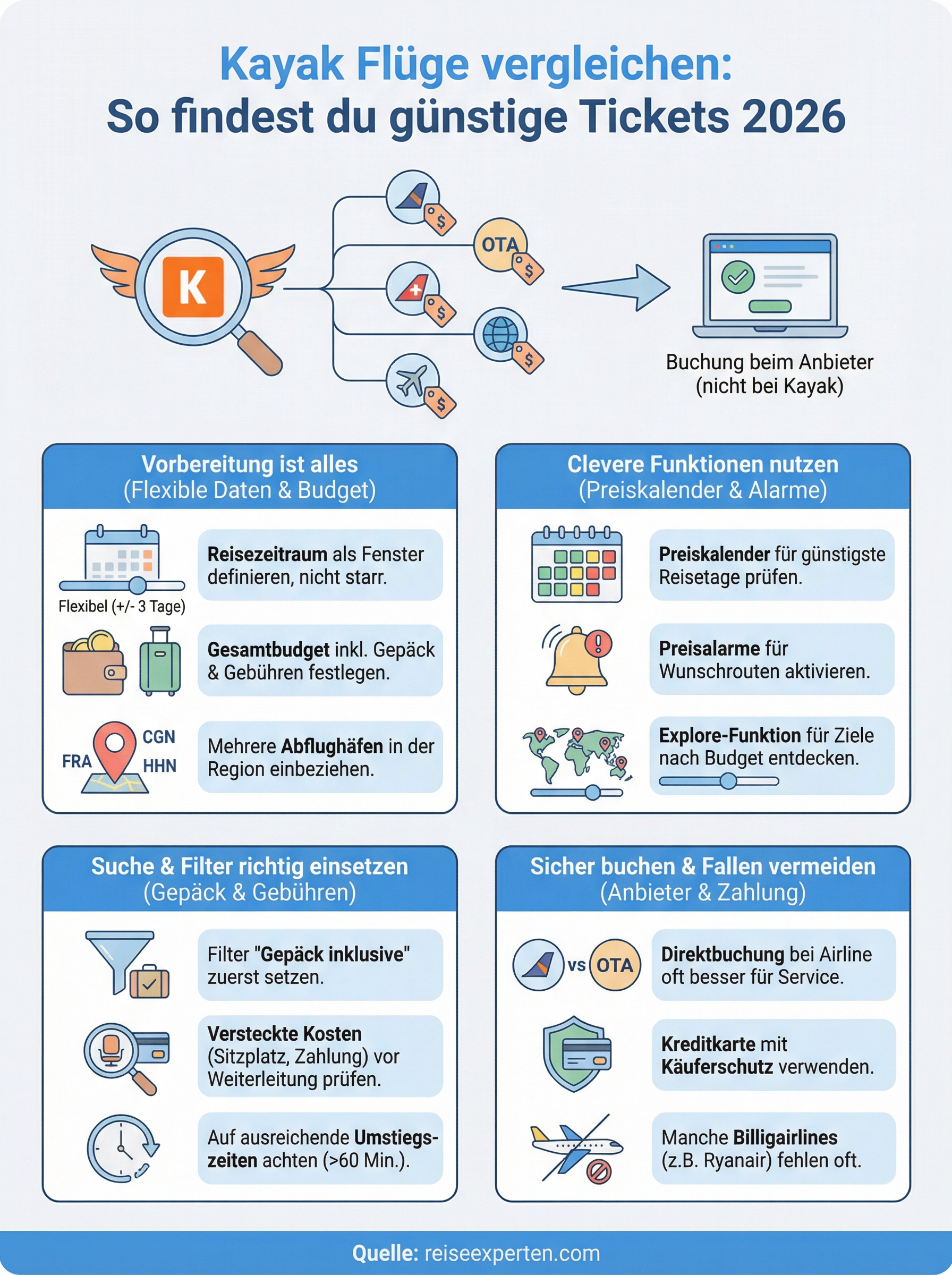 kayak flüge vergleichen infographic