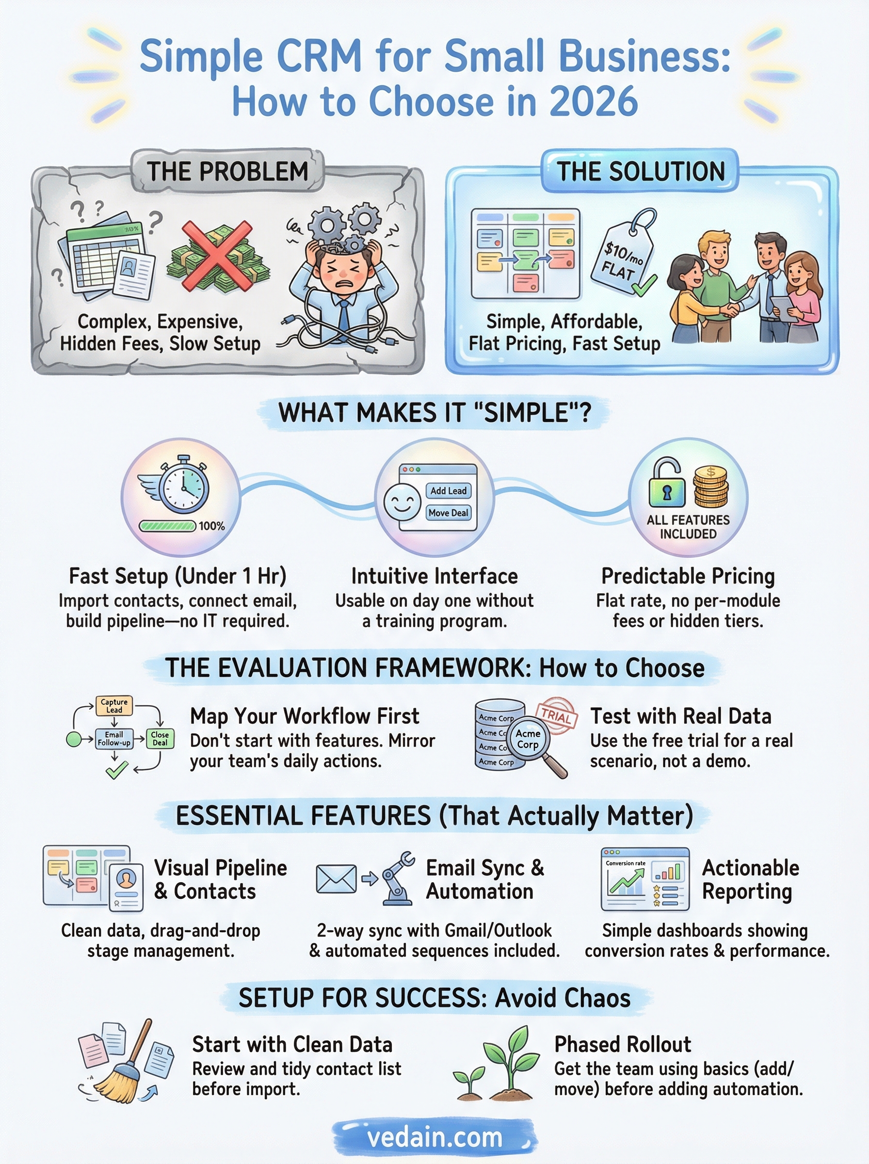 simple crm for small business infographic