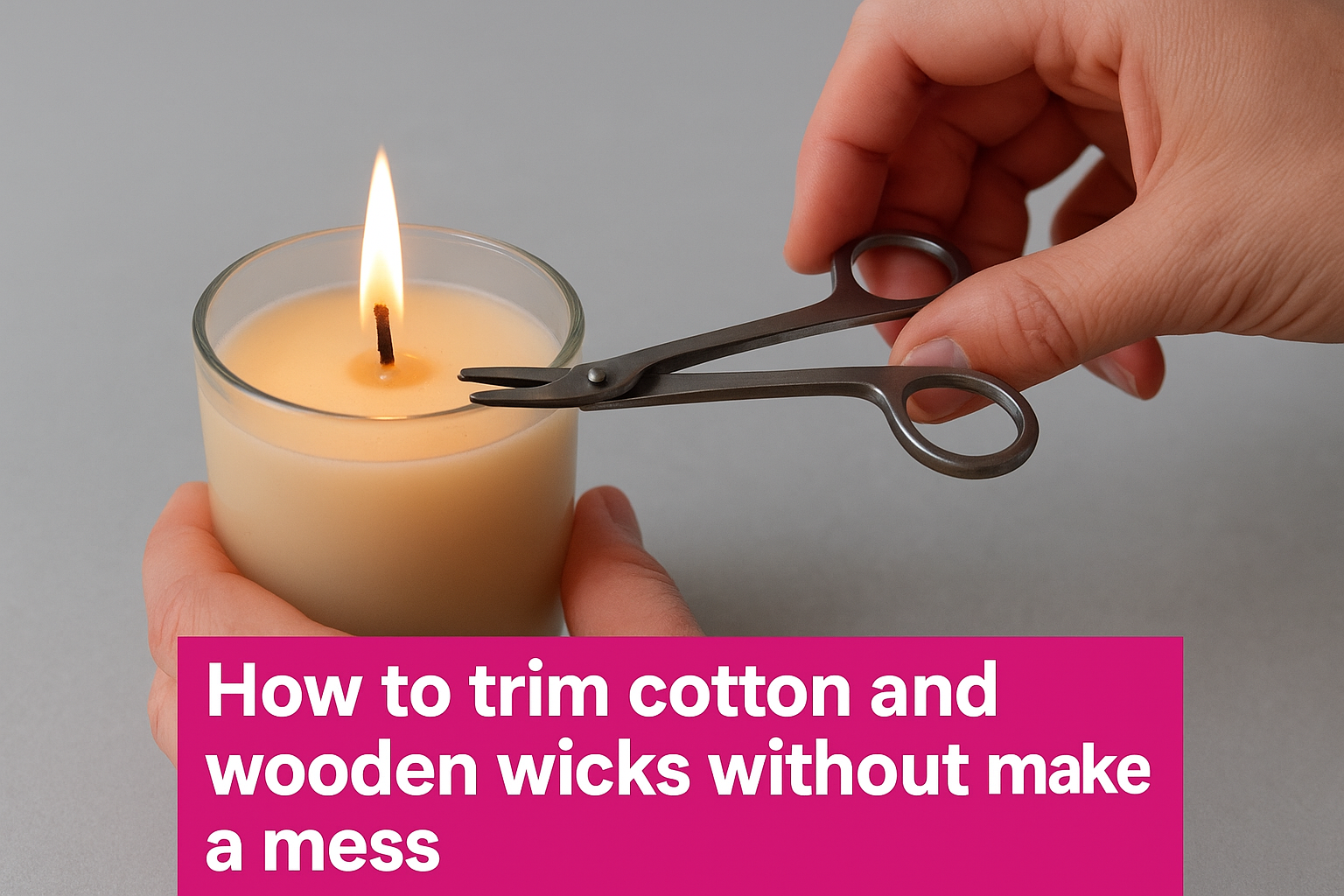 How to trim cotton and wooden wicks without making a mess