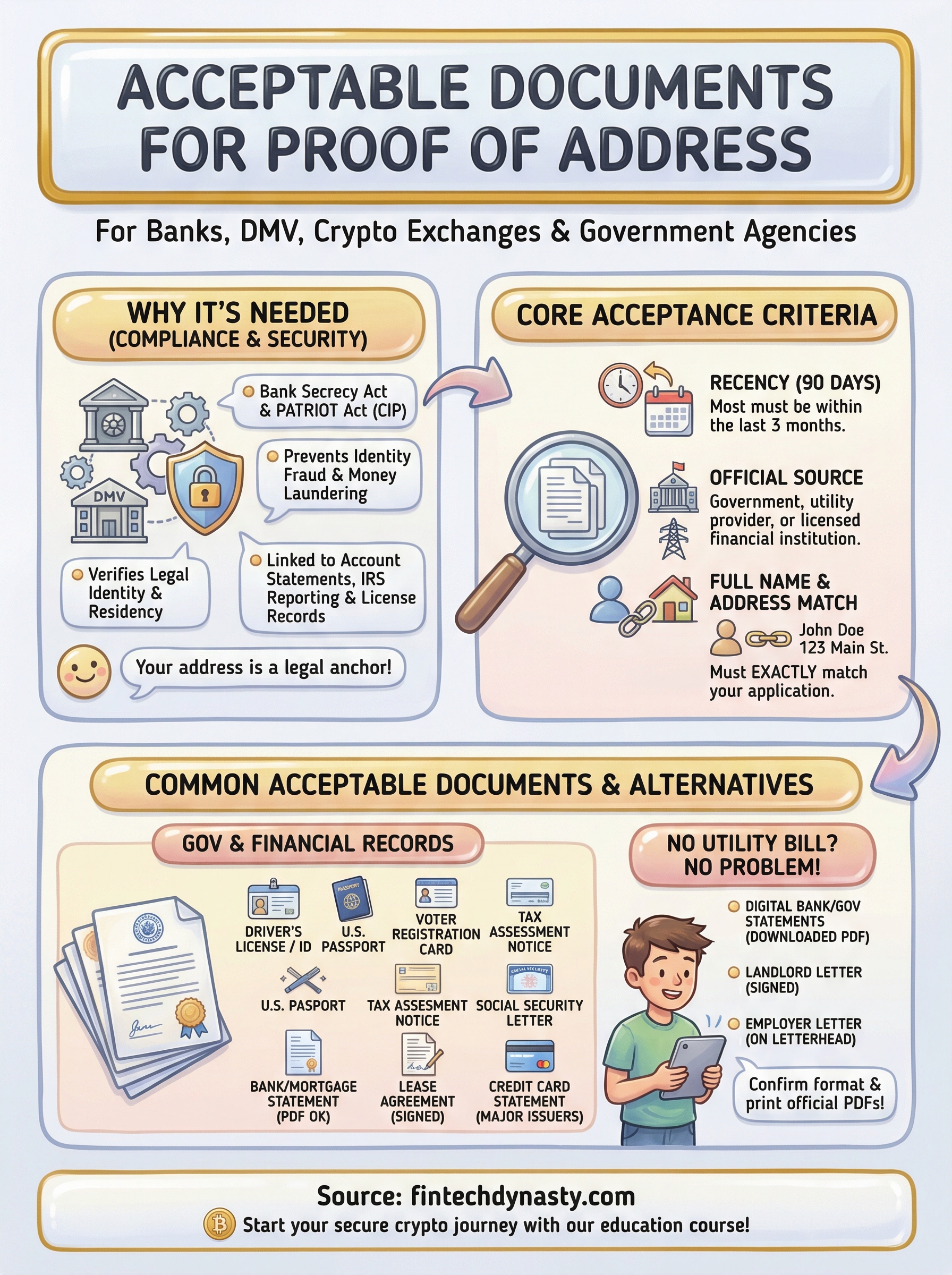 acceptable documents for proof of address infographic