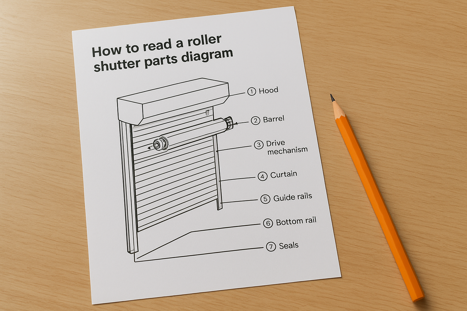 How to read a roller shutter parts diagram