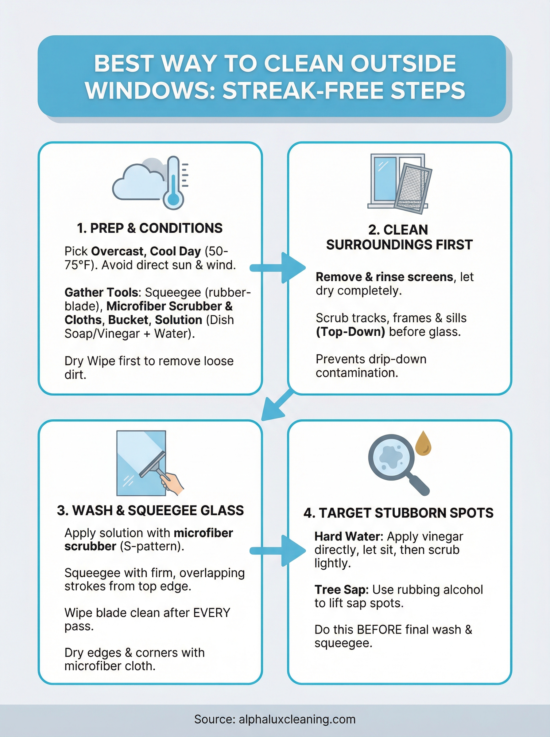 best way to clean outside windows infographic