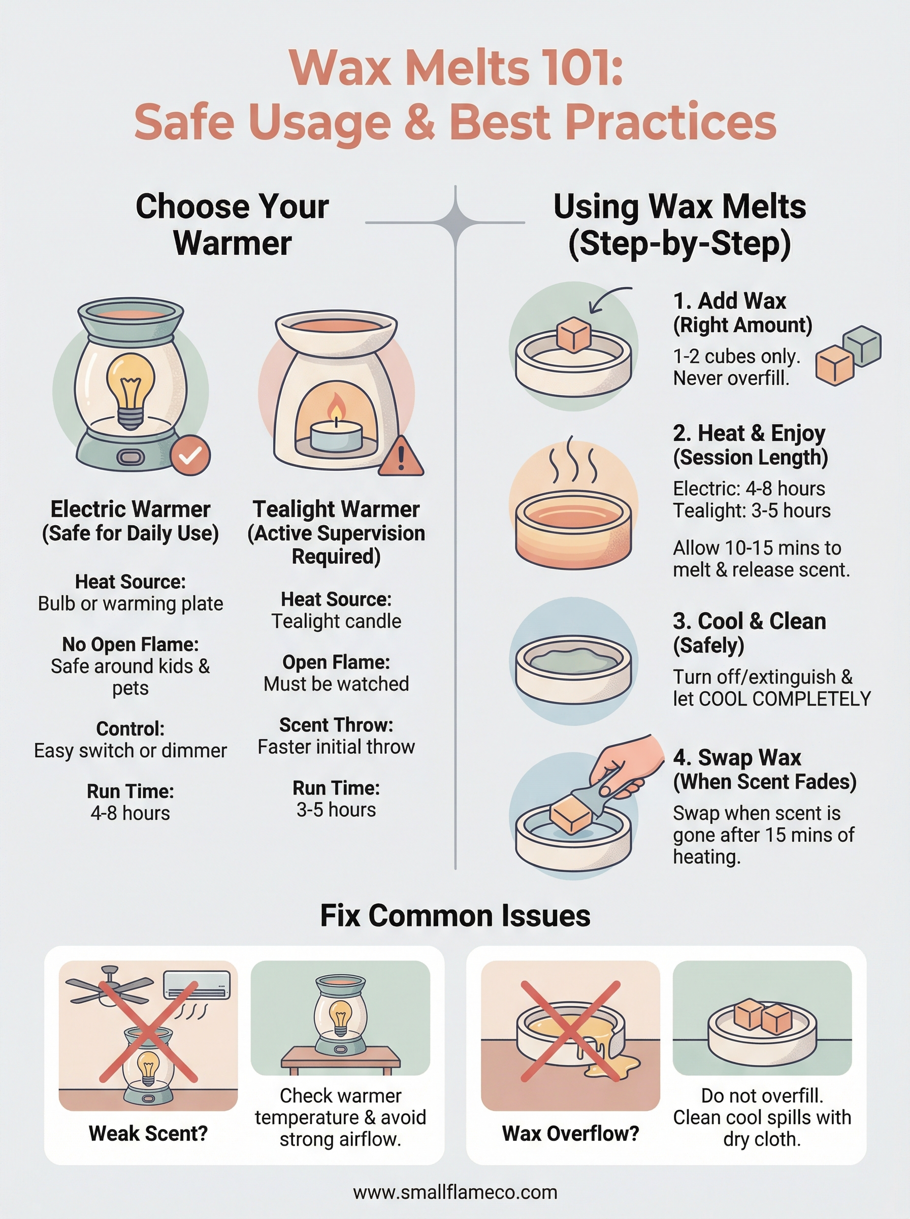 how to use wax melts infographic
