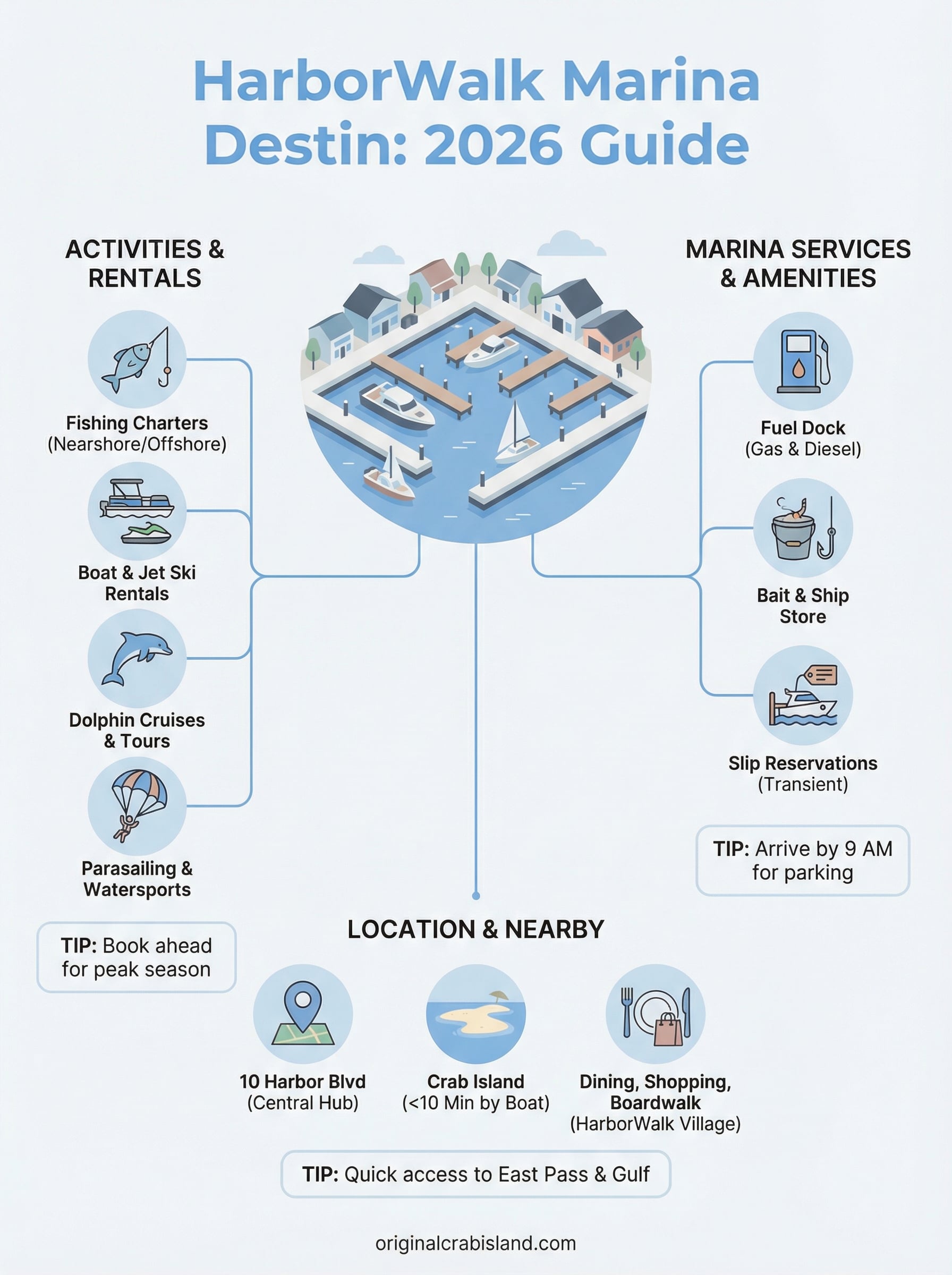 harborwalk marina destin infographic