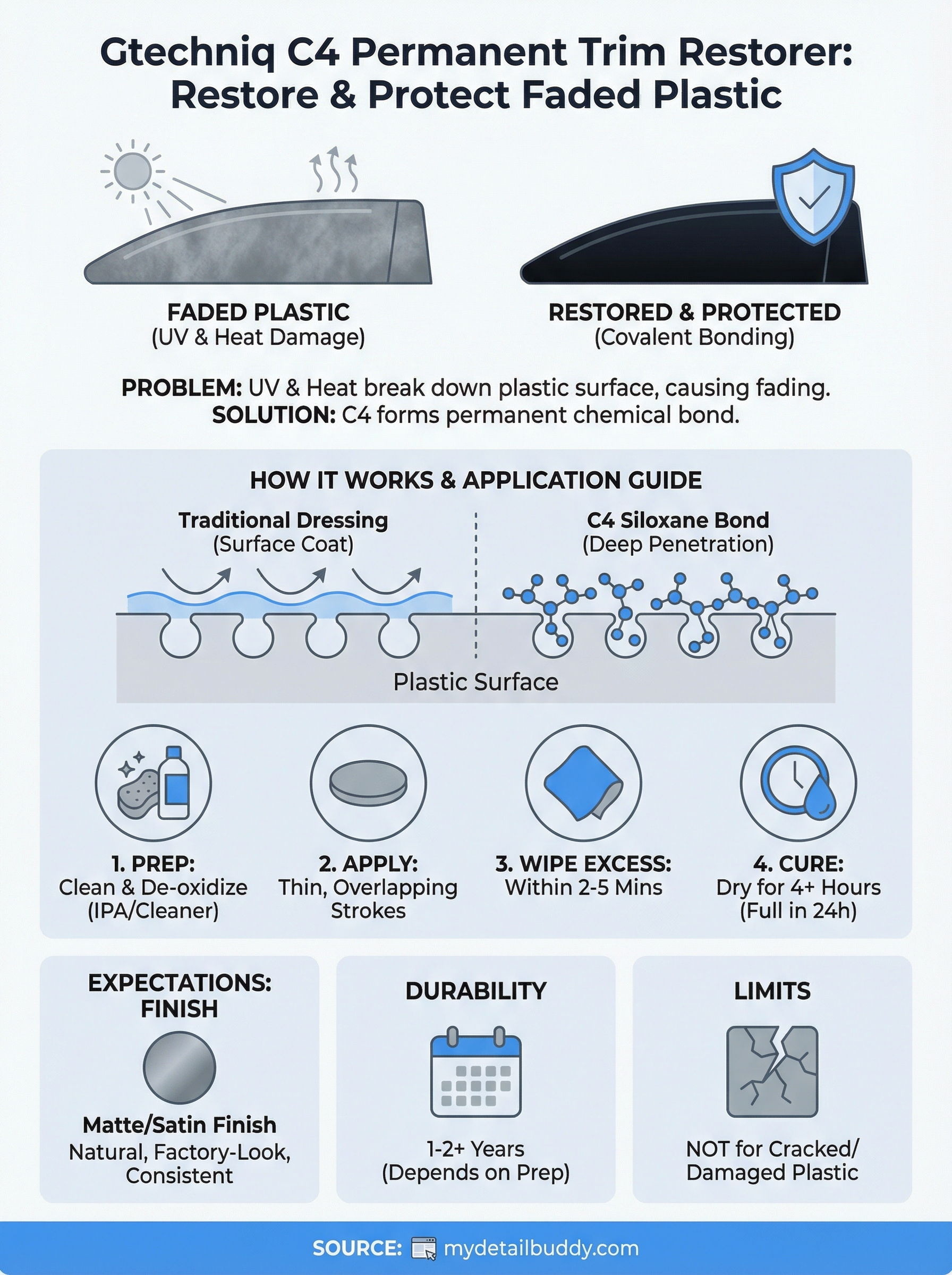 gtechniq c4 permanent trim restorer infographic