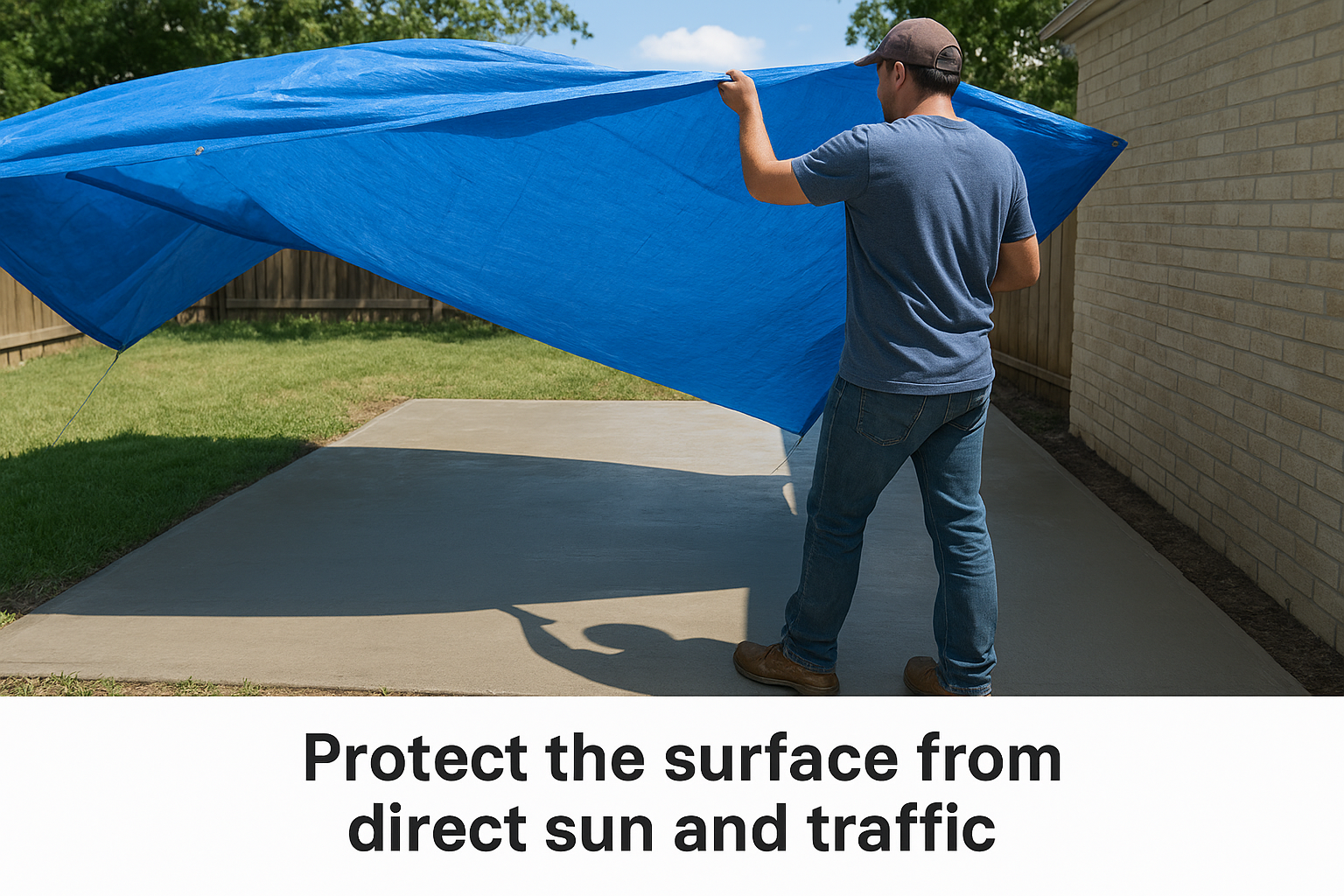 Protect the surface from direct sun and traffic