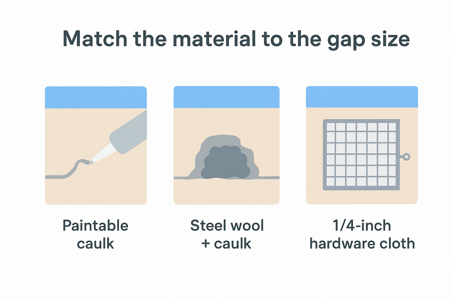 Match the material to the gap size