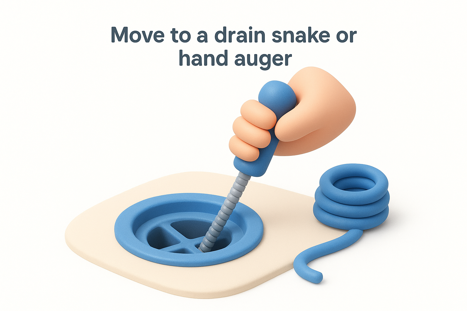 Move to a drain snake or hand auger