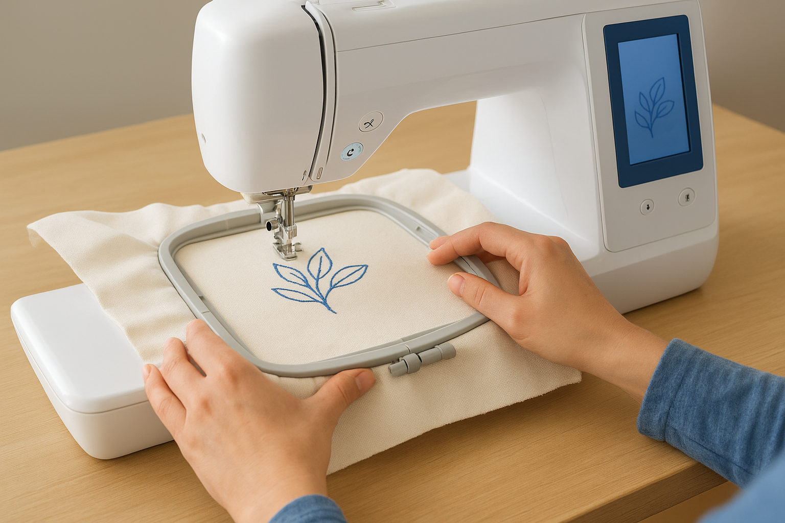 Machine embroidery setup and execution