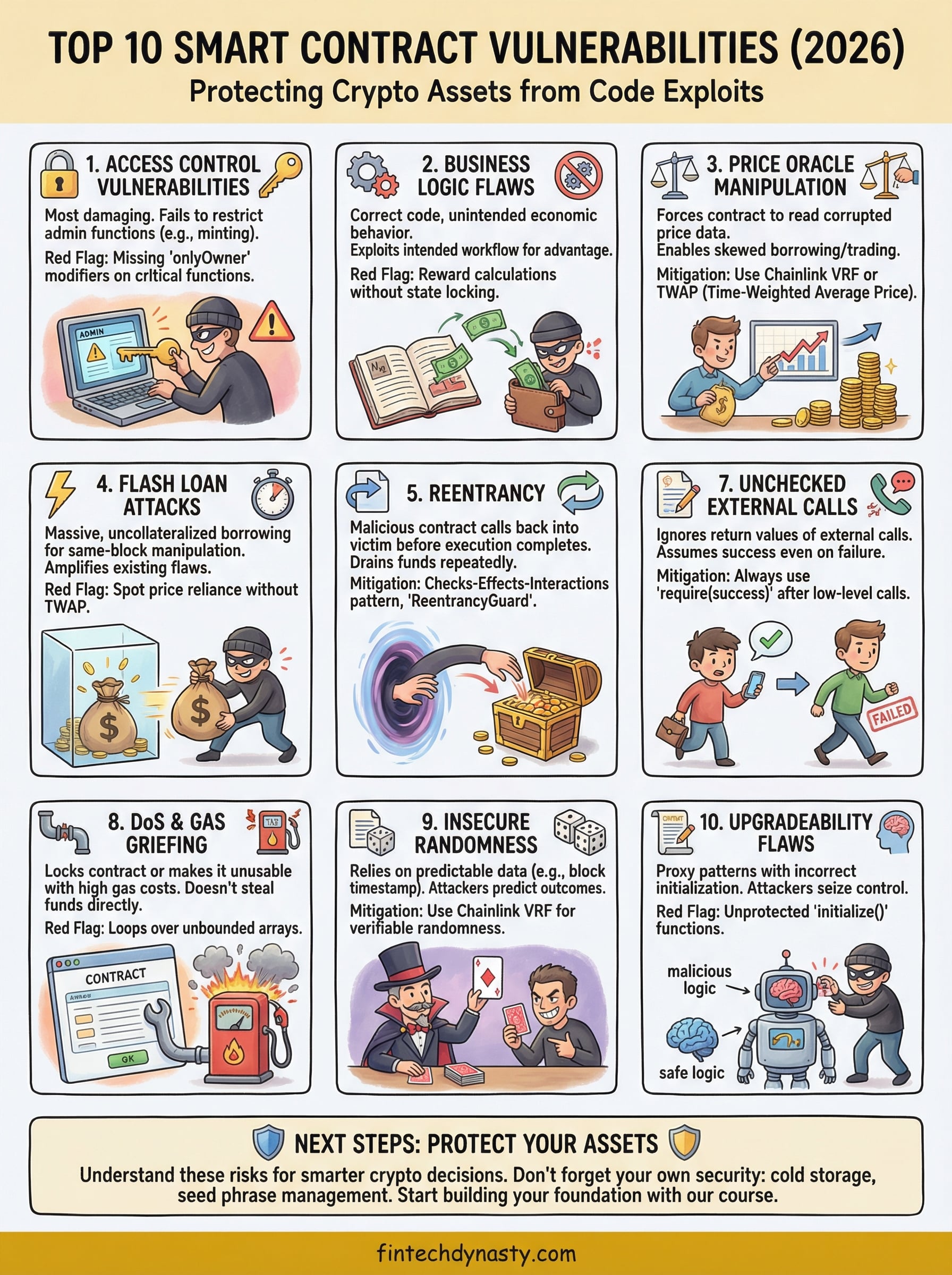 smart contract vulnerabilities list infographic