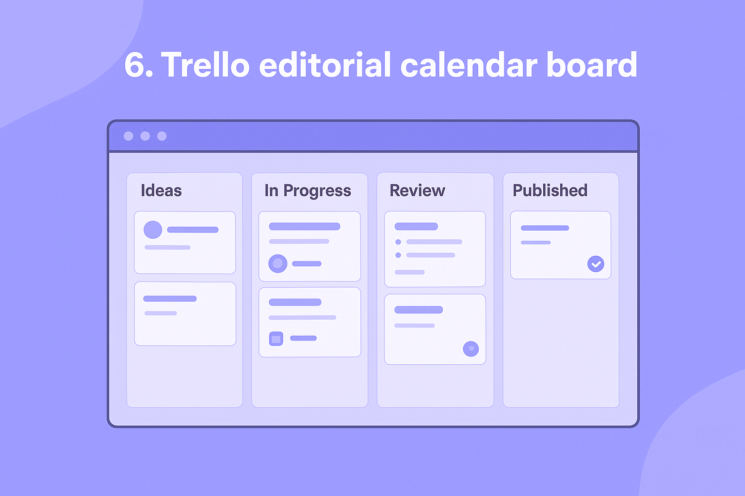 6. Trello editorial calendar board