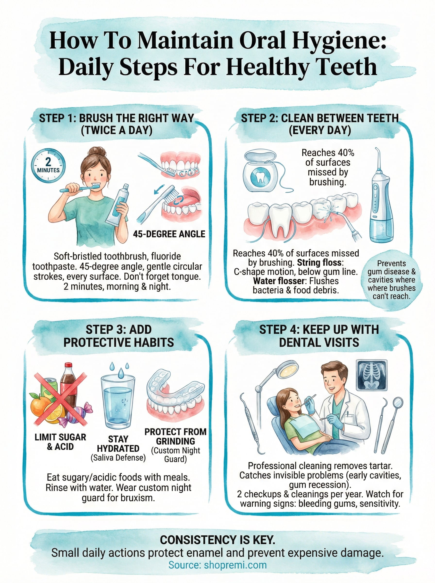 how to maintain oral hygiene infographic