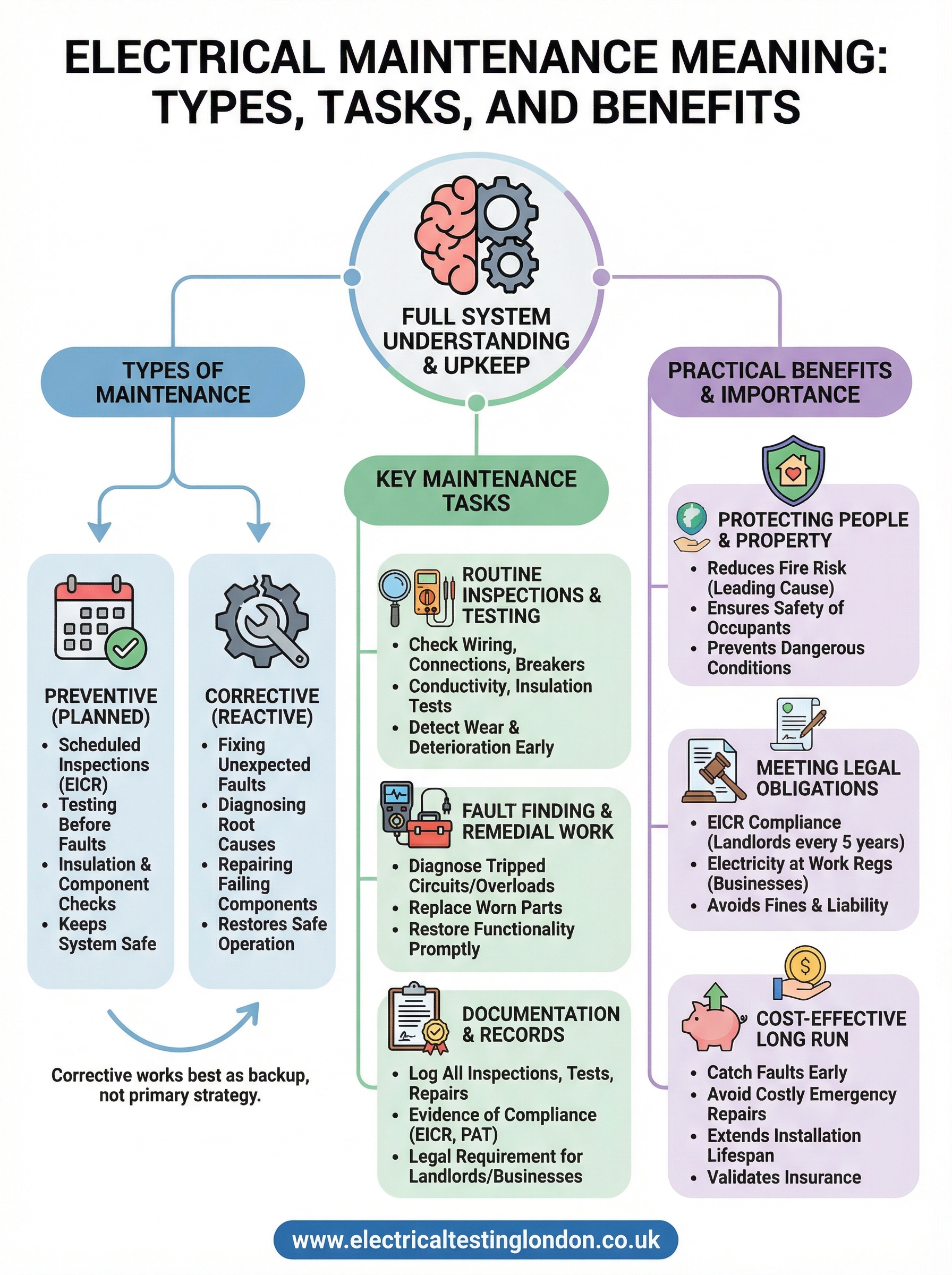 electrical maintenance meaning infographic