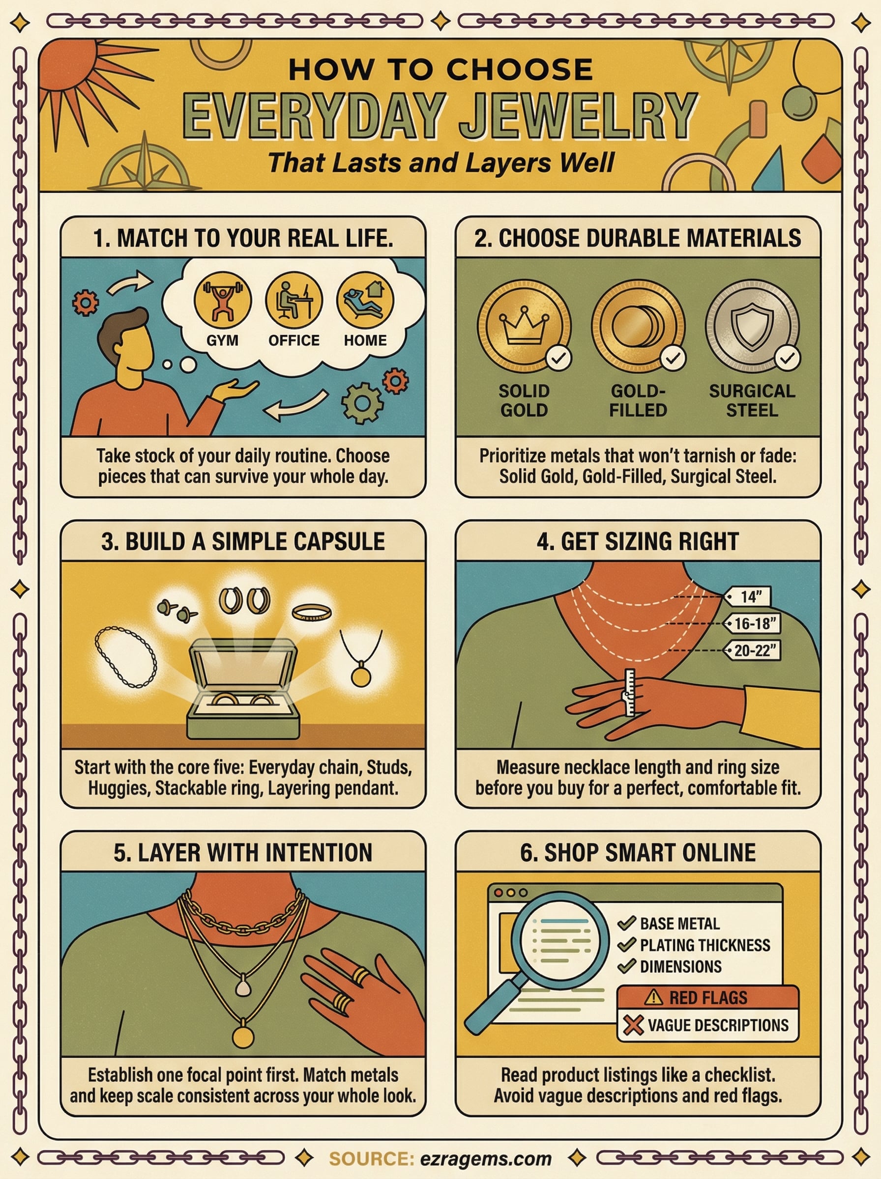 how to choose everyday jewelry infographic