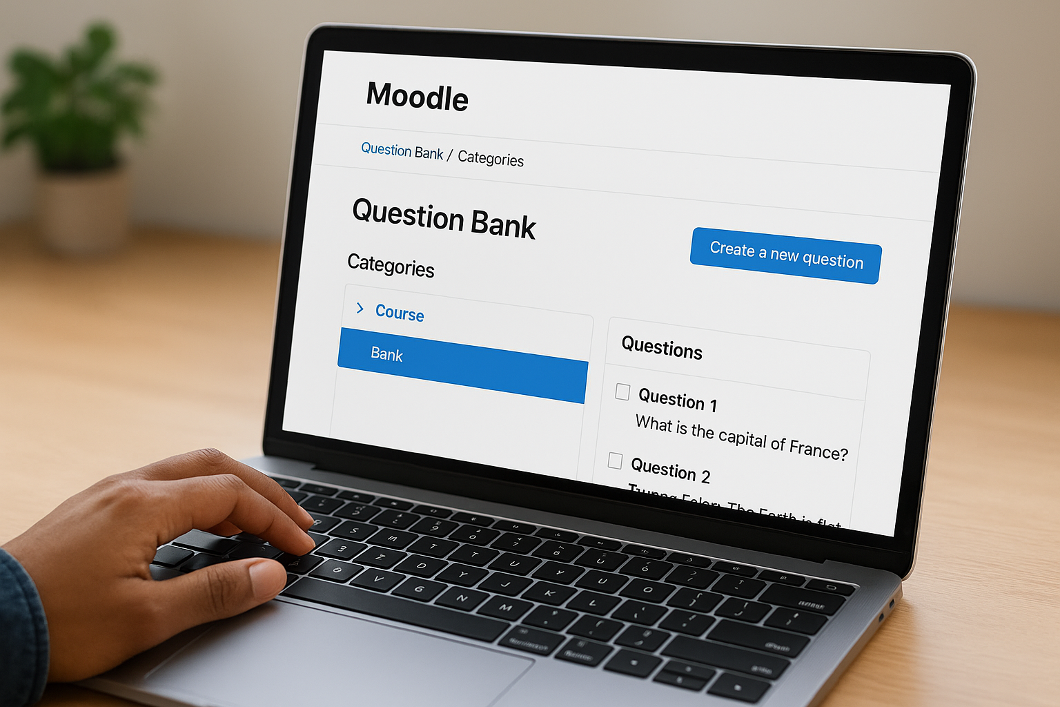 Where questions live in Moodle