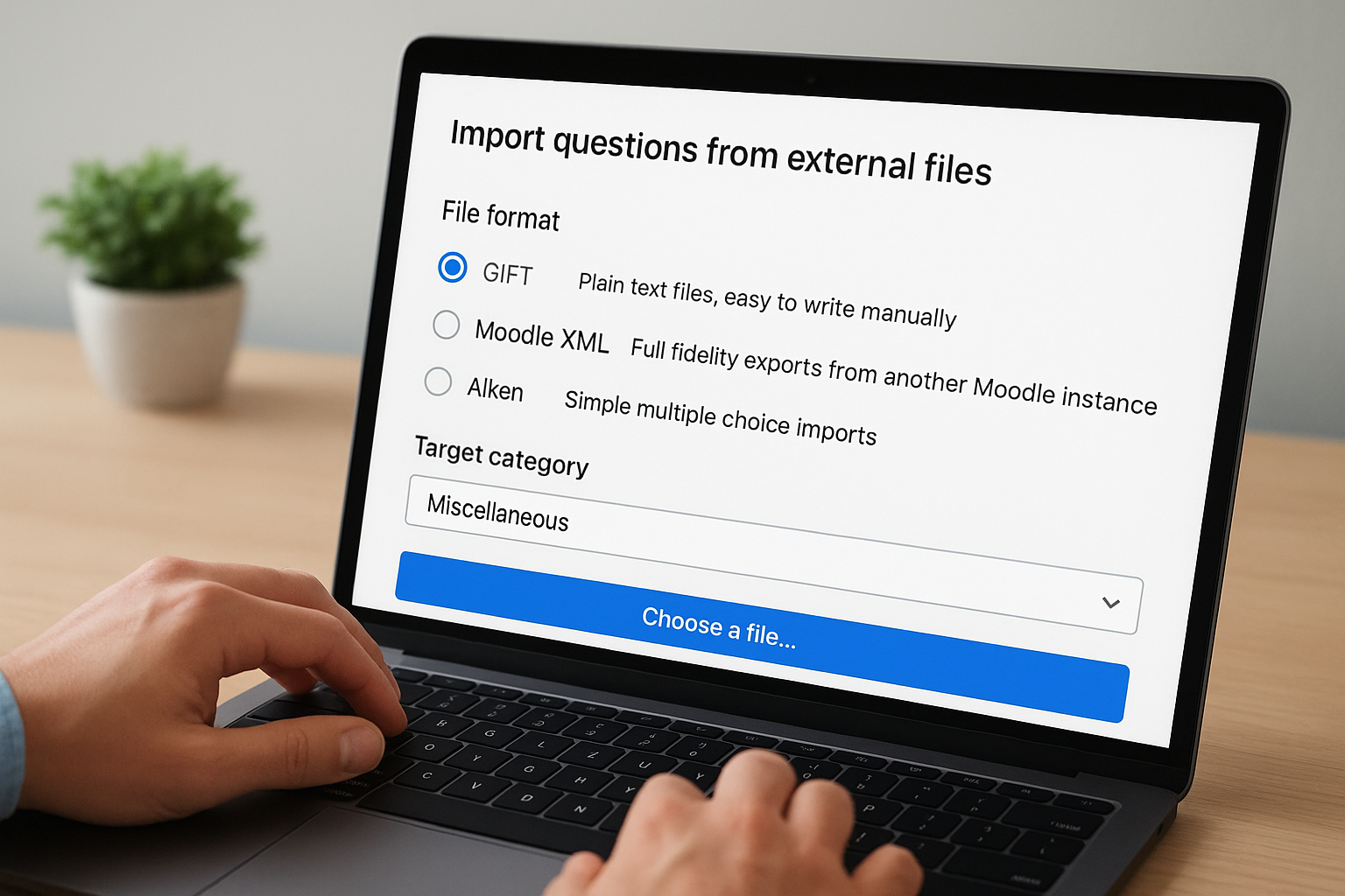 Import questions from external files