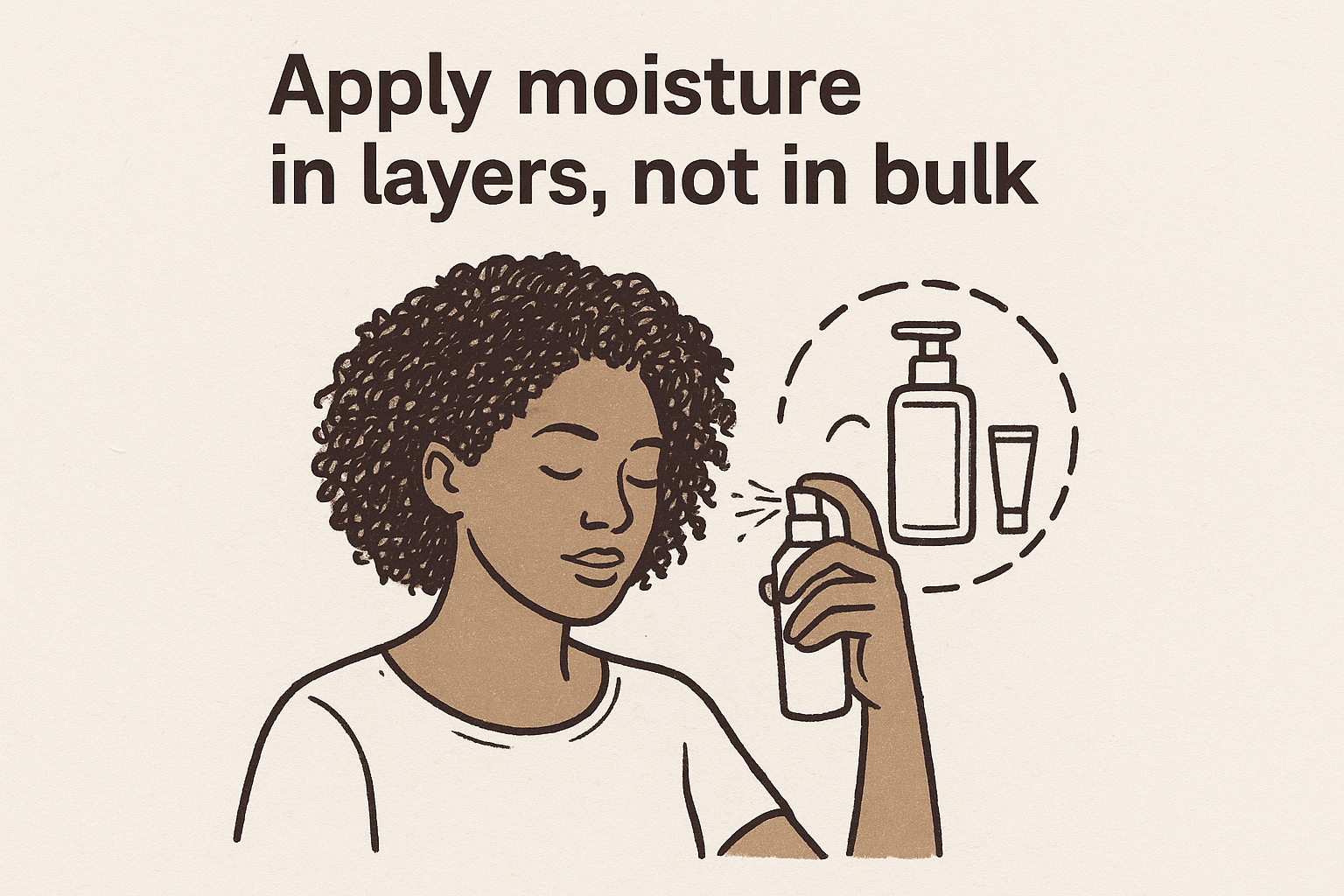 Apply moisture in layers, not in bulk