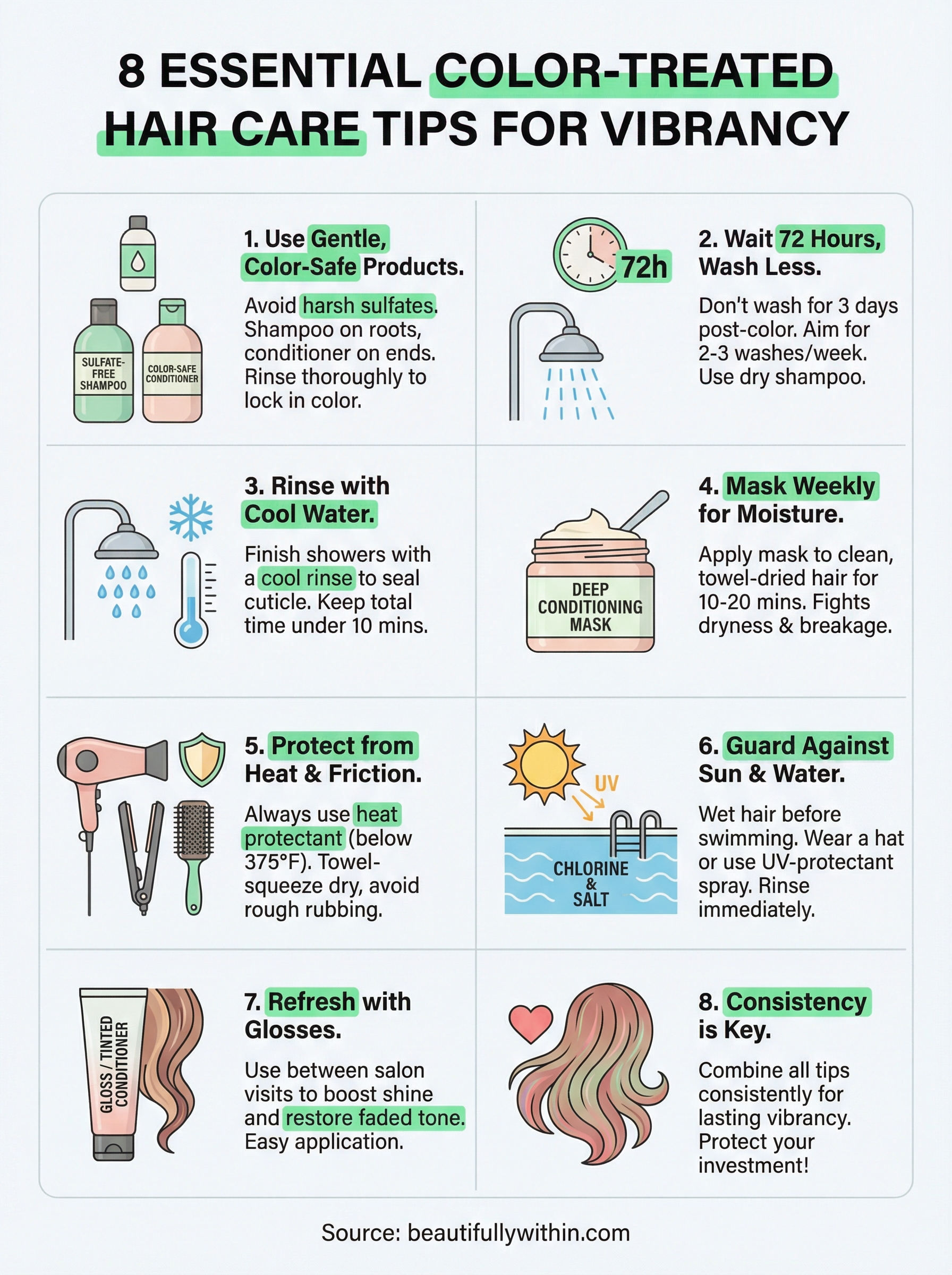 color treated hair care tips infographic