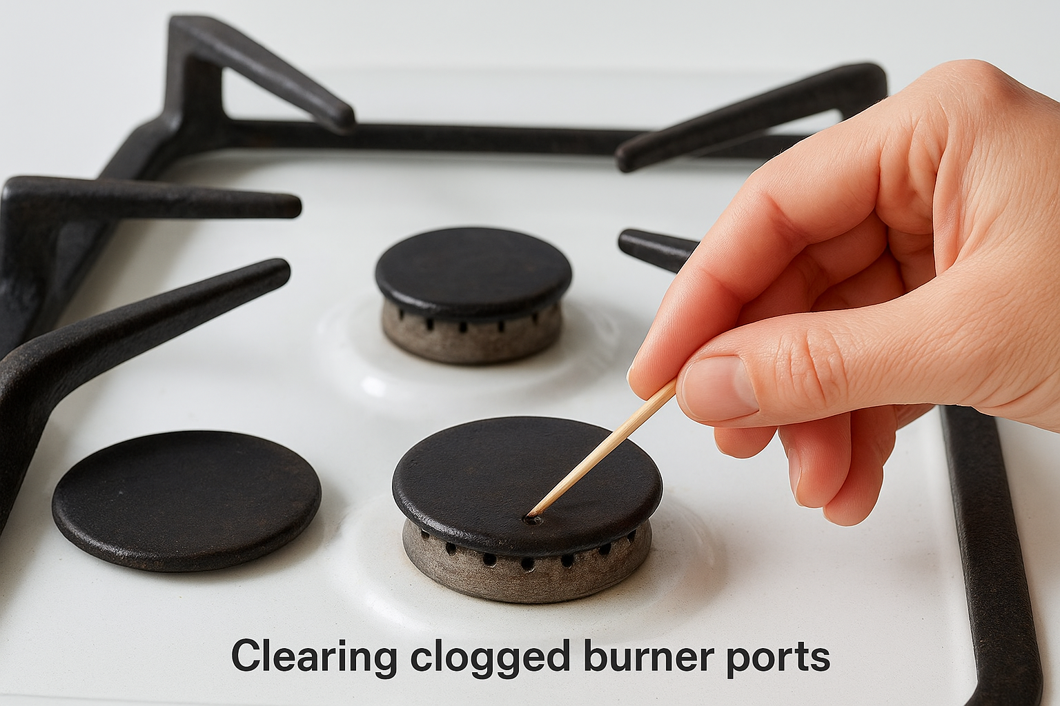 Clearing clogged burner ports