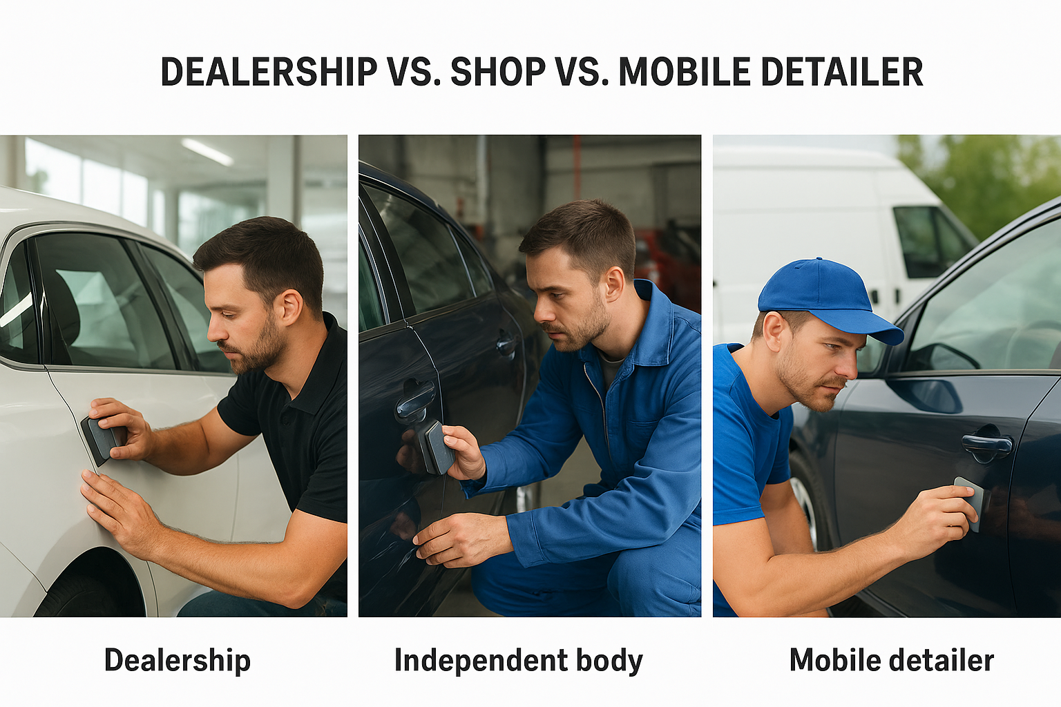 Dealership vs. shop vs. mobile detailer