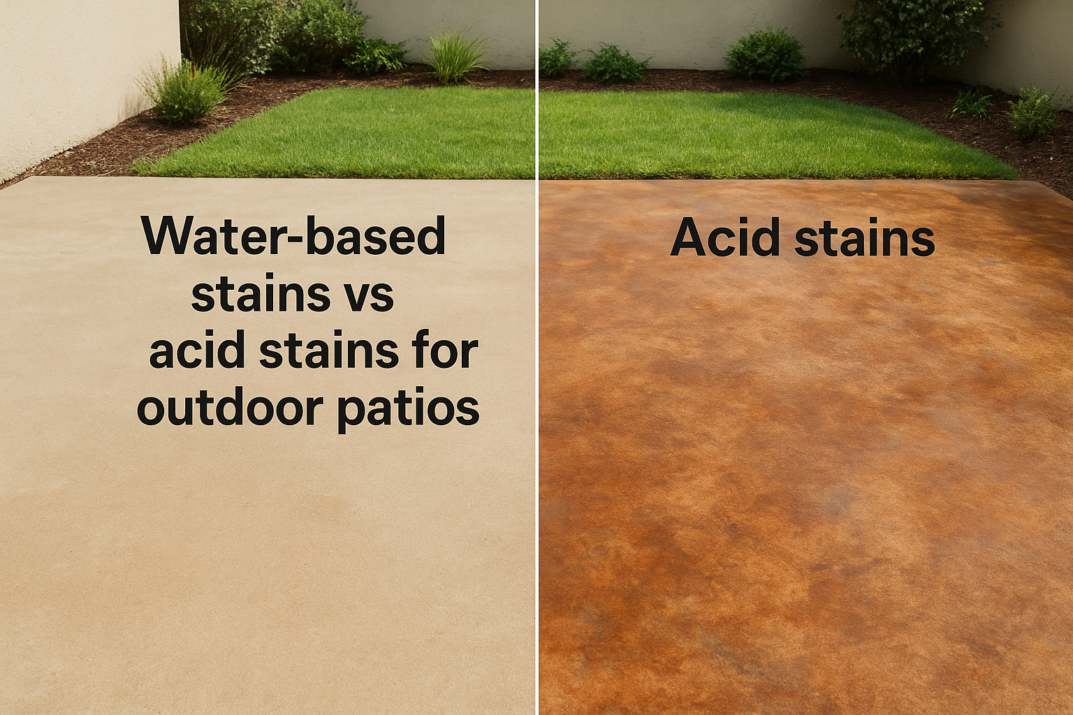 Water-based stains vs acid stains for outdoor patios