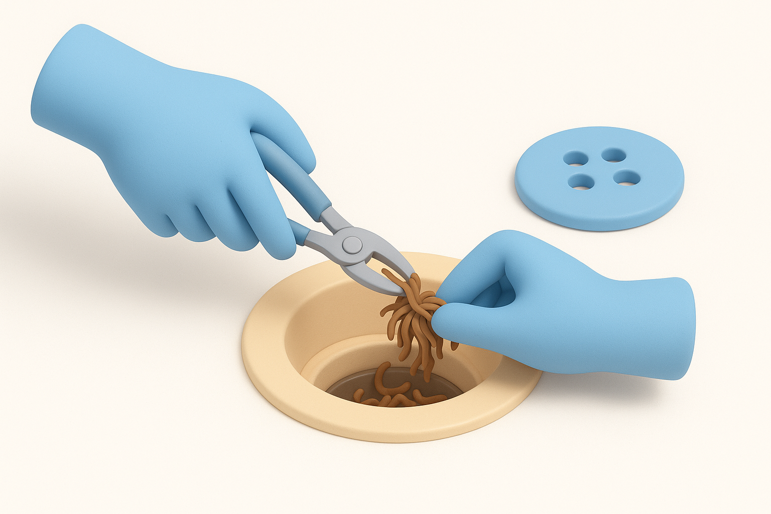 Pull the clog out by hand or with a drain tool