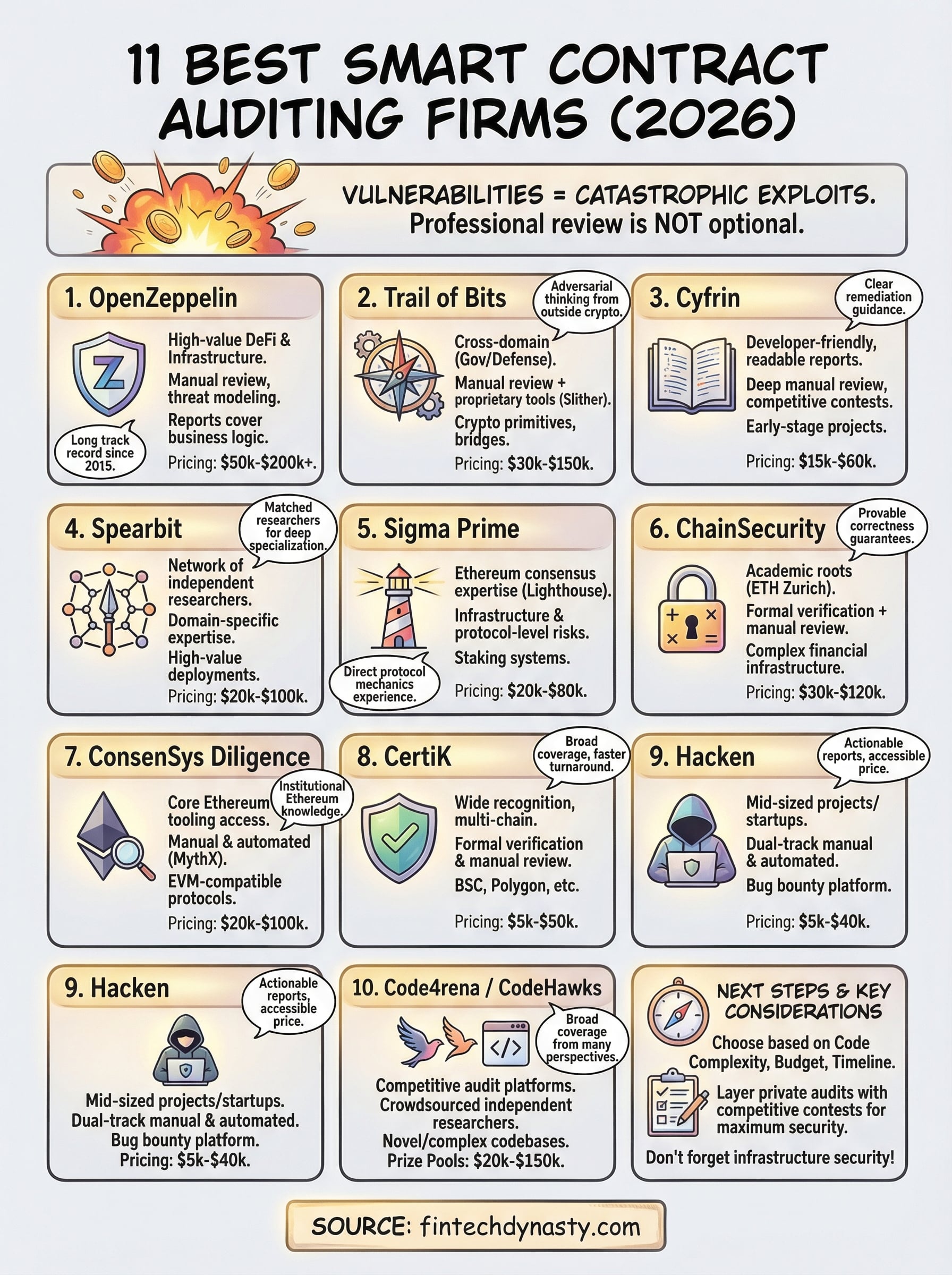 best smart contract auditing firms infographic