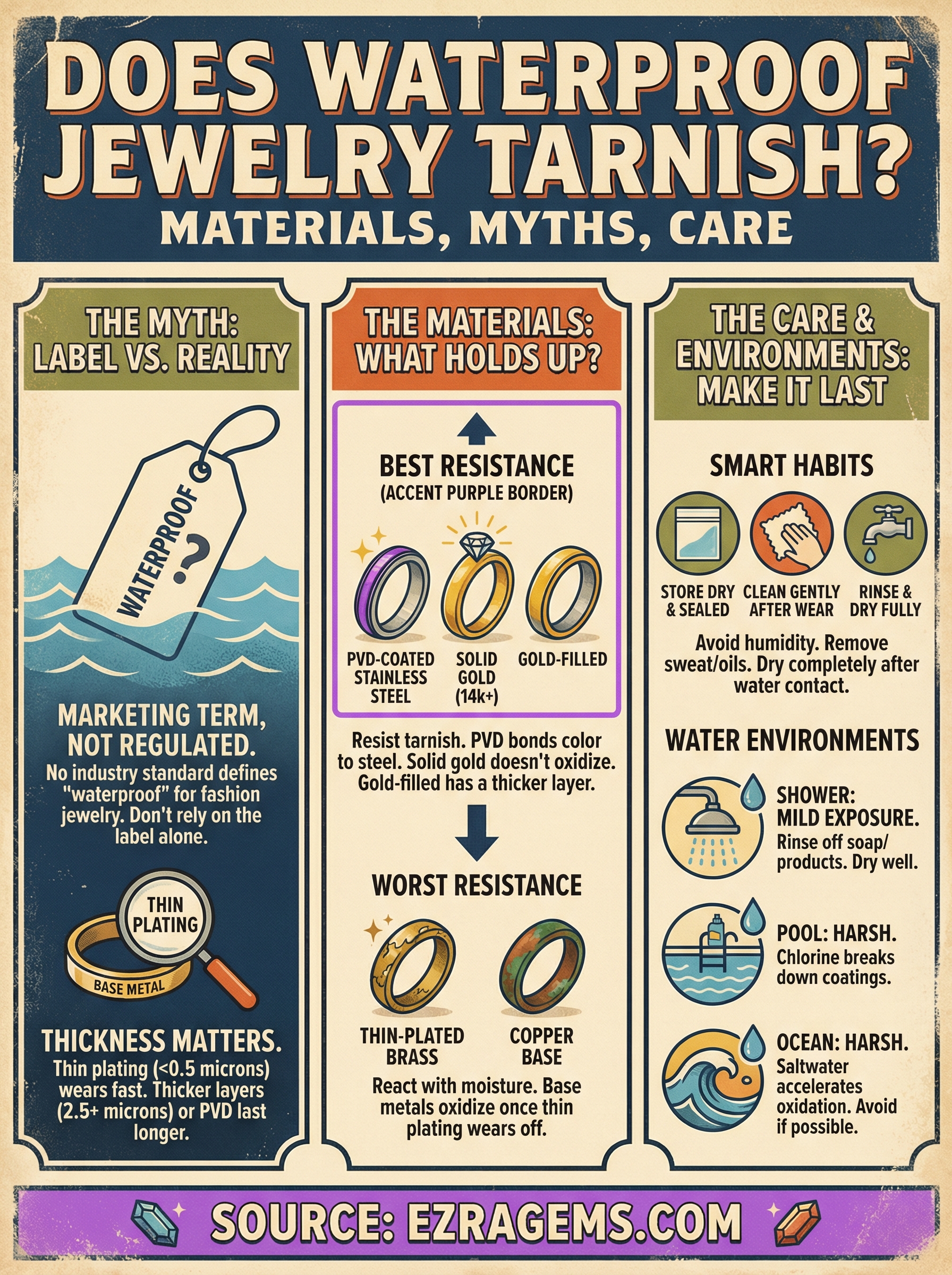 does waterproof jewelry tarnish infographic