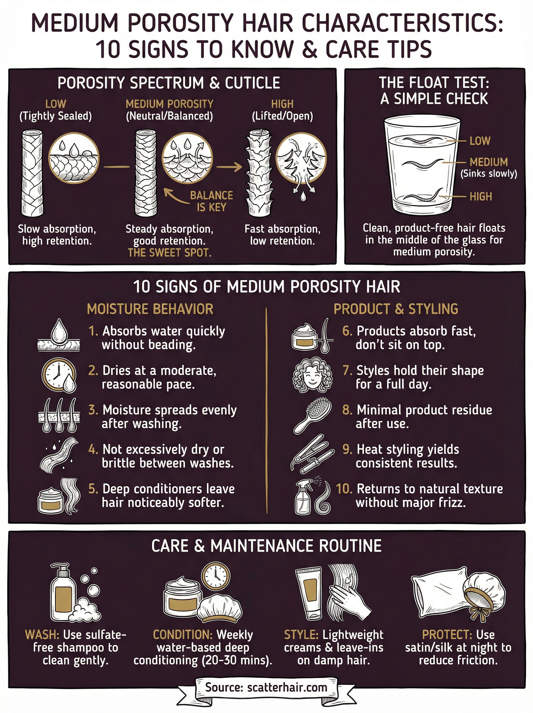 medium porosity hair characteristics infographic