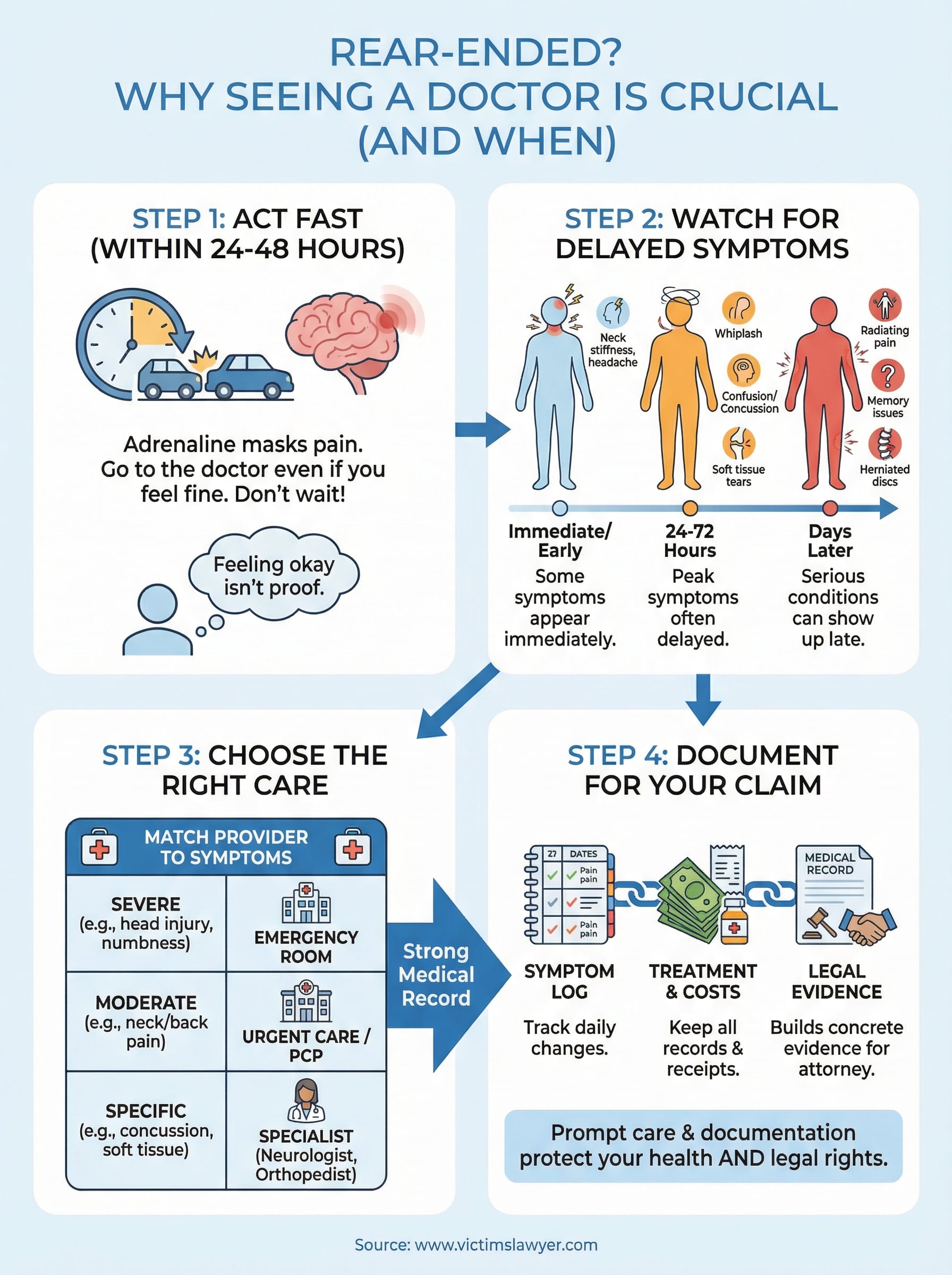 should i go to the doctor after being rear ended infographic