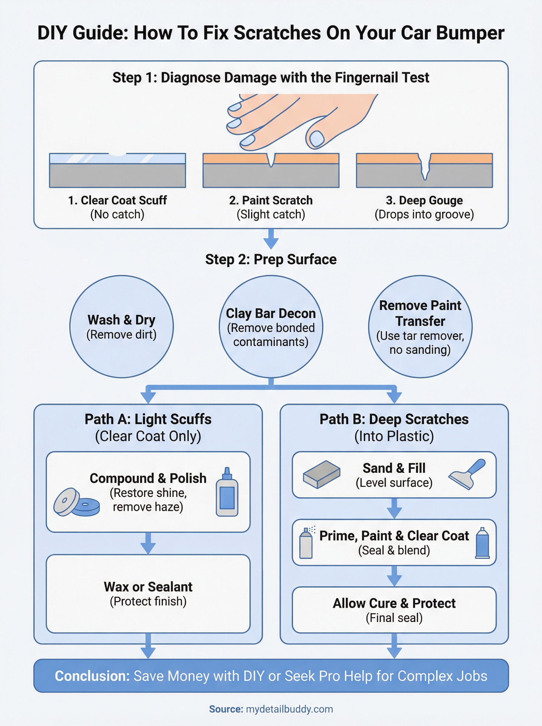 how to fix scratches on car bumper infographic