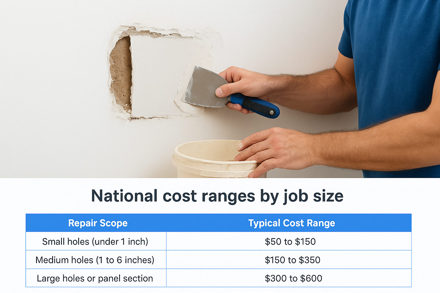 National cost ranges by job size