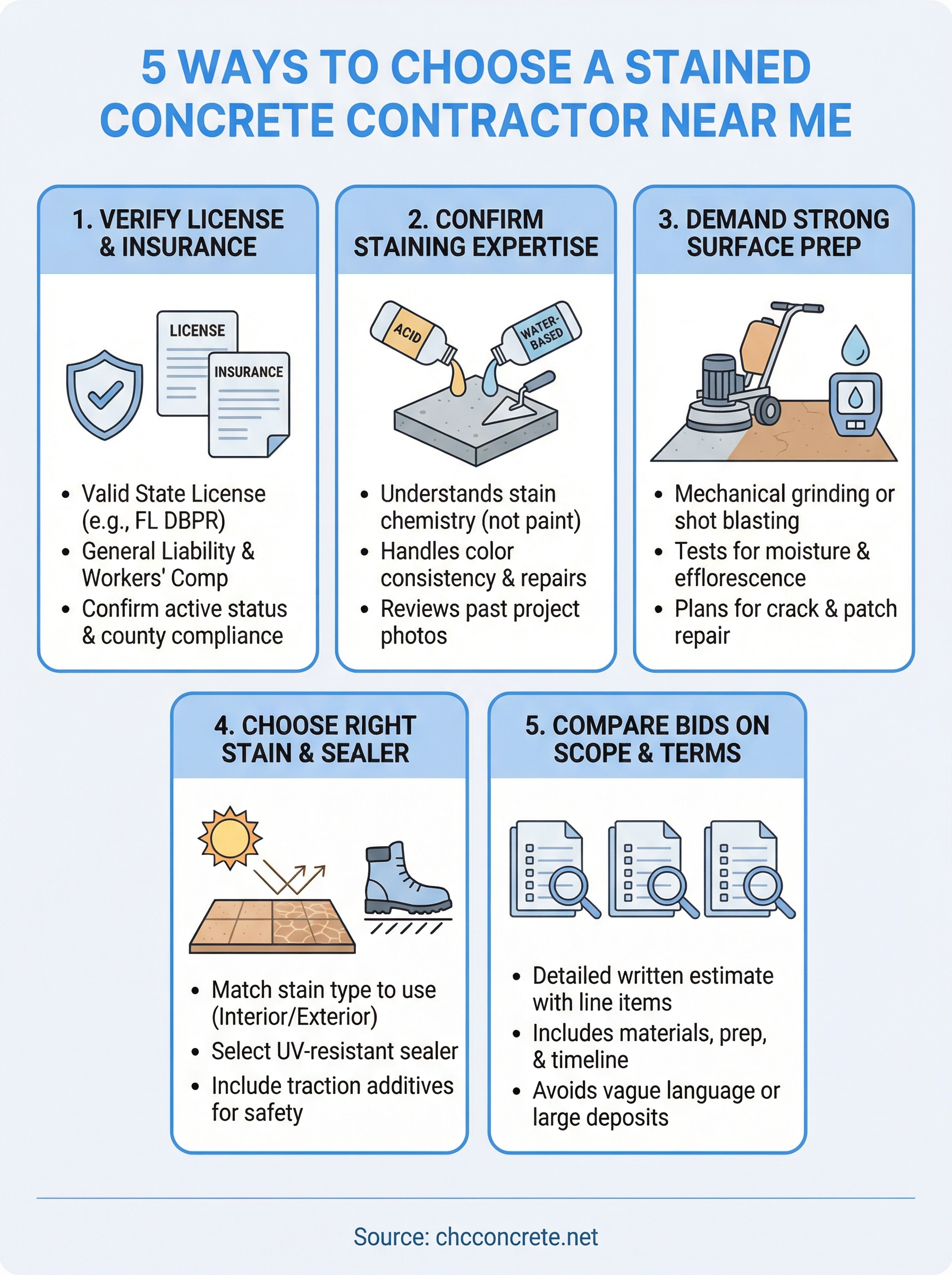 stained concrete contractor near me infographic