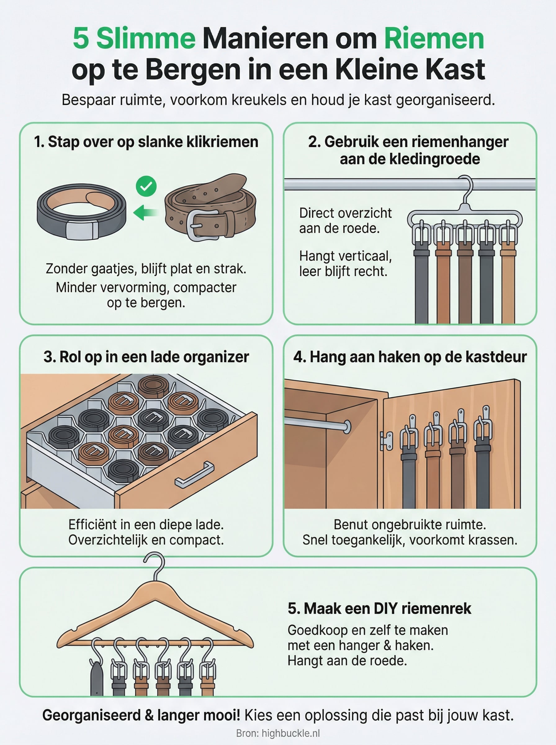 riemen opbergen infographic