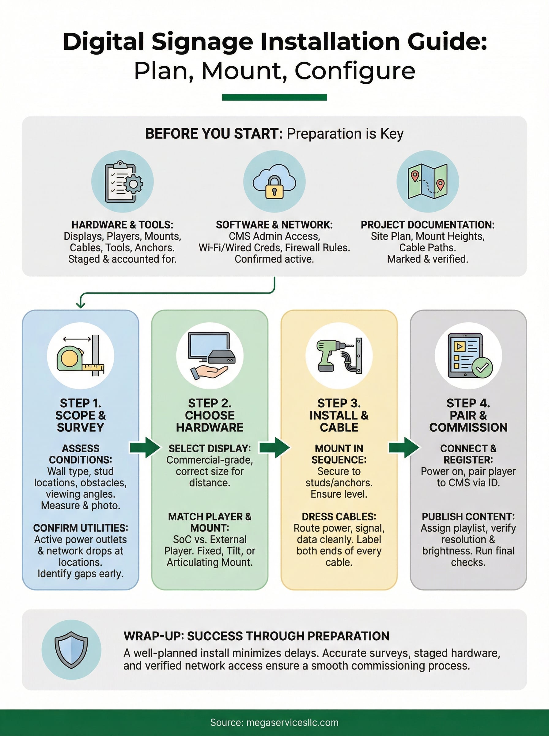 digital signage installation guide infographic