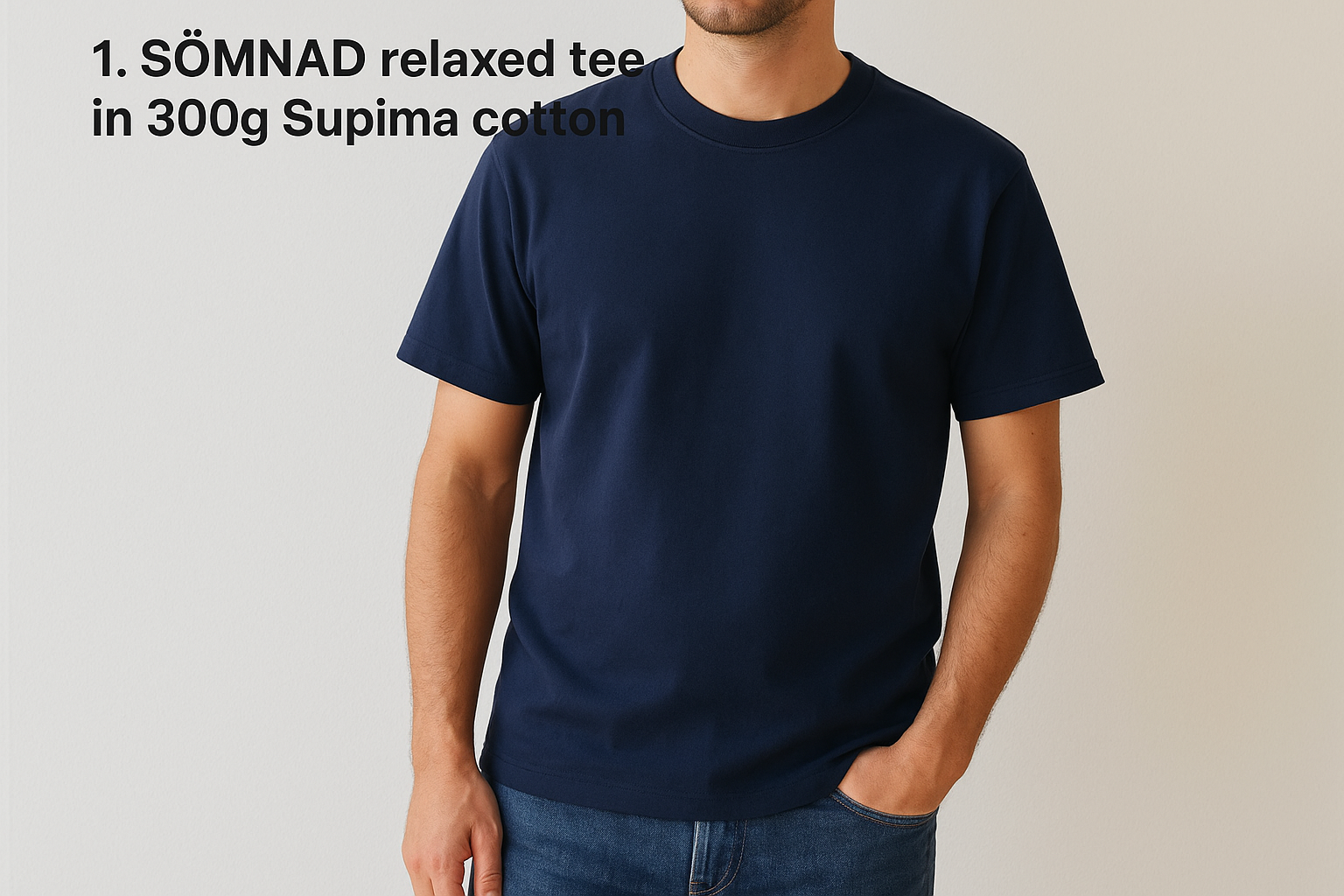 1. SÖMNAD relaxed tee in 300g Supima cotton
